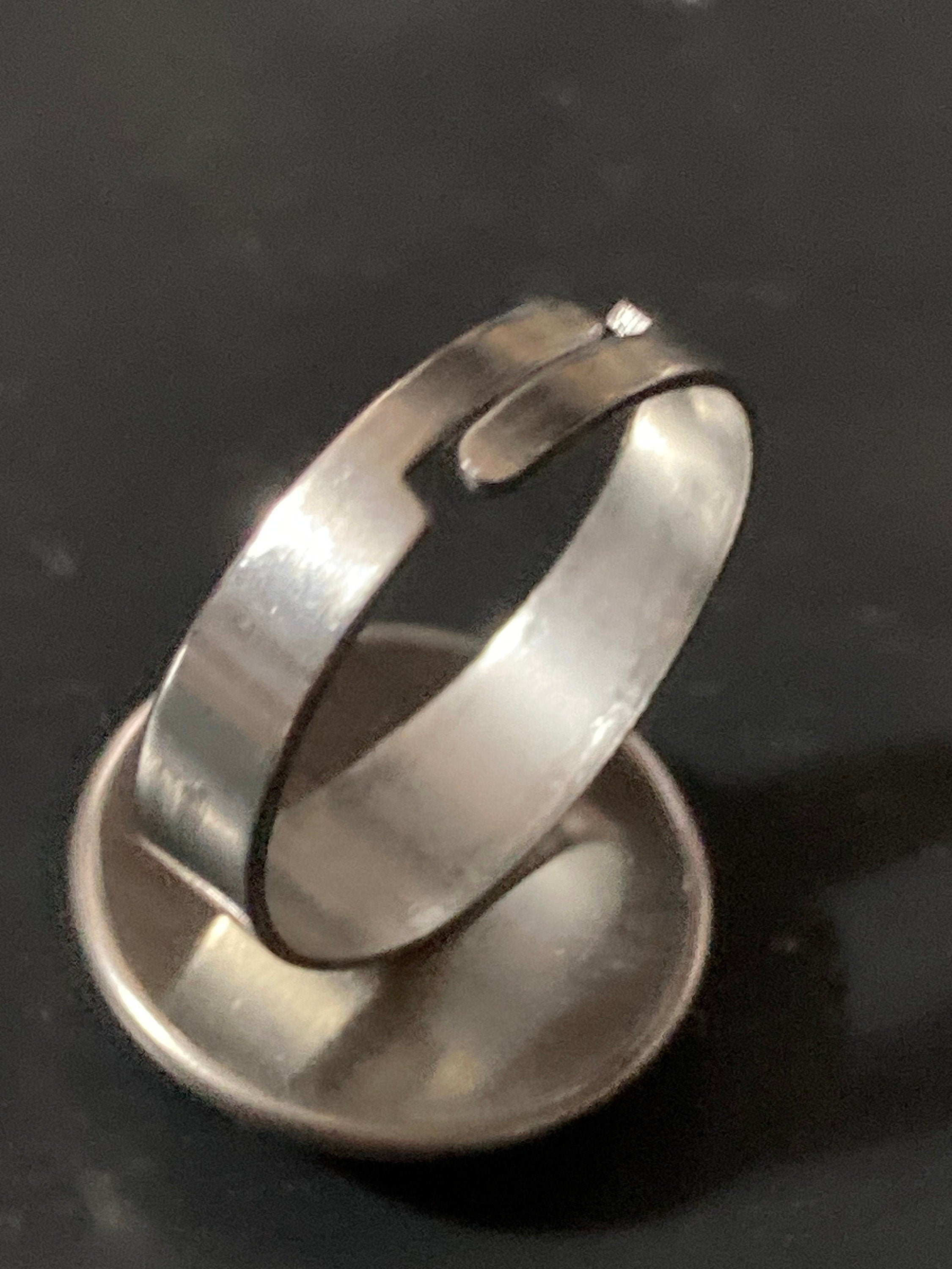 Vinyl Record Ring: Stainless Steel Adjustable DJ Ring (Size M-Q)