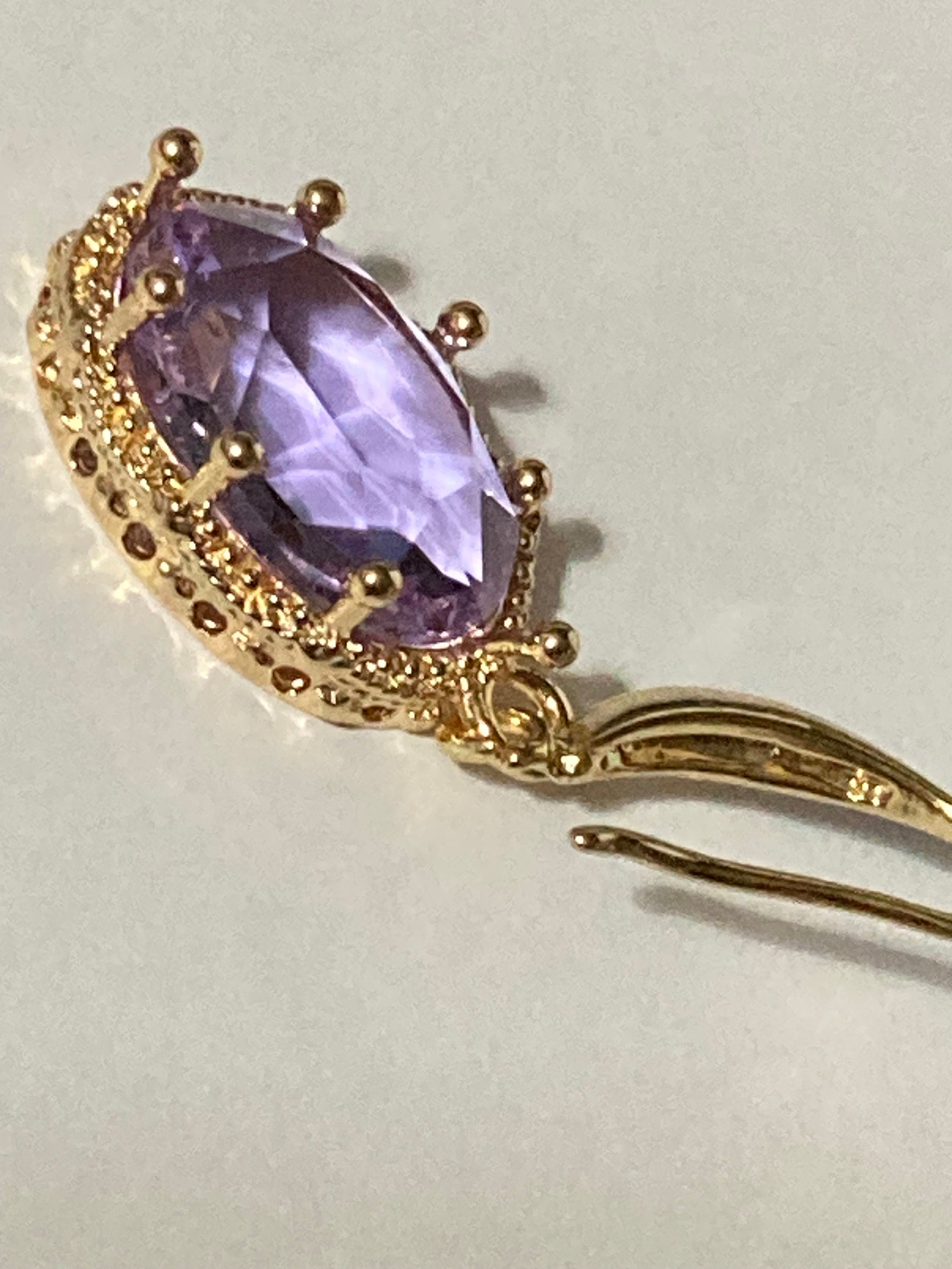 18k Gold Plated Lilac Crystal Drop Earrings