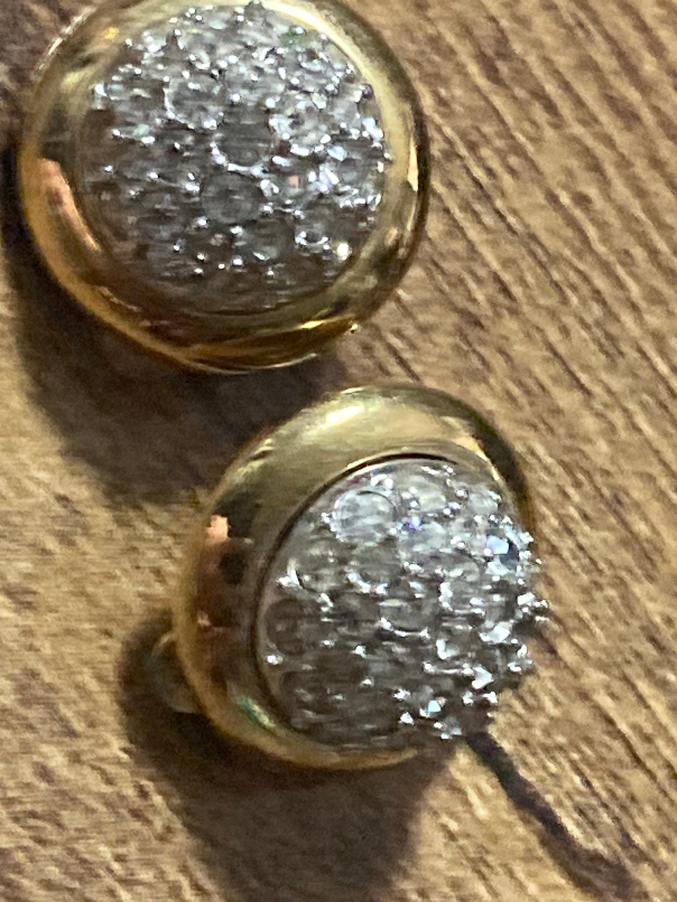 Signed d’orlan diamanté round clip on earrings