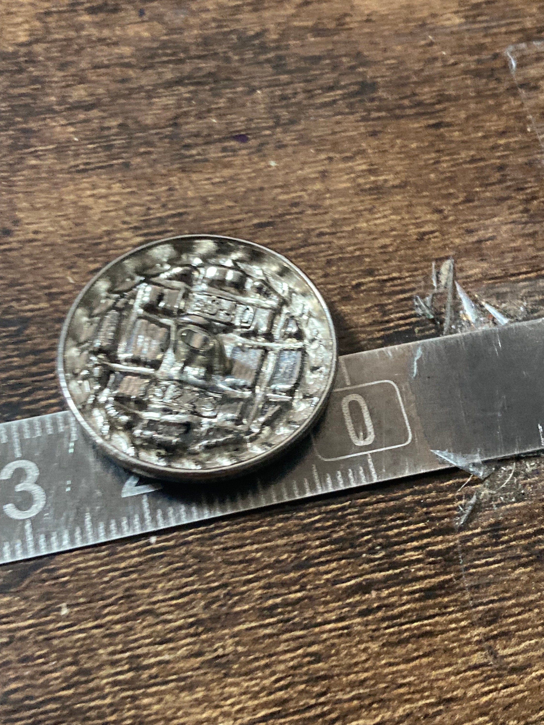 Pack 5 25mm basket weave textured rope edge dark silver metal buttons ideal blazer