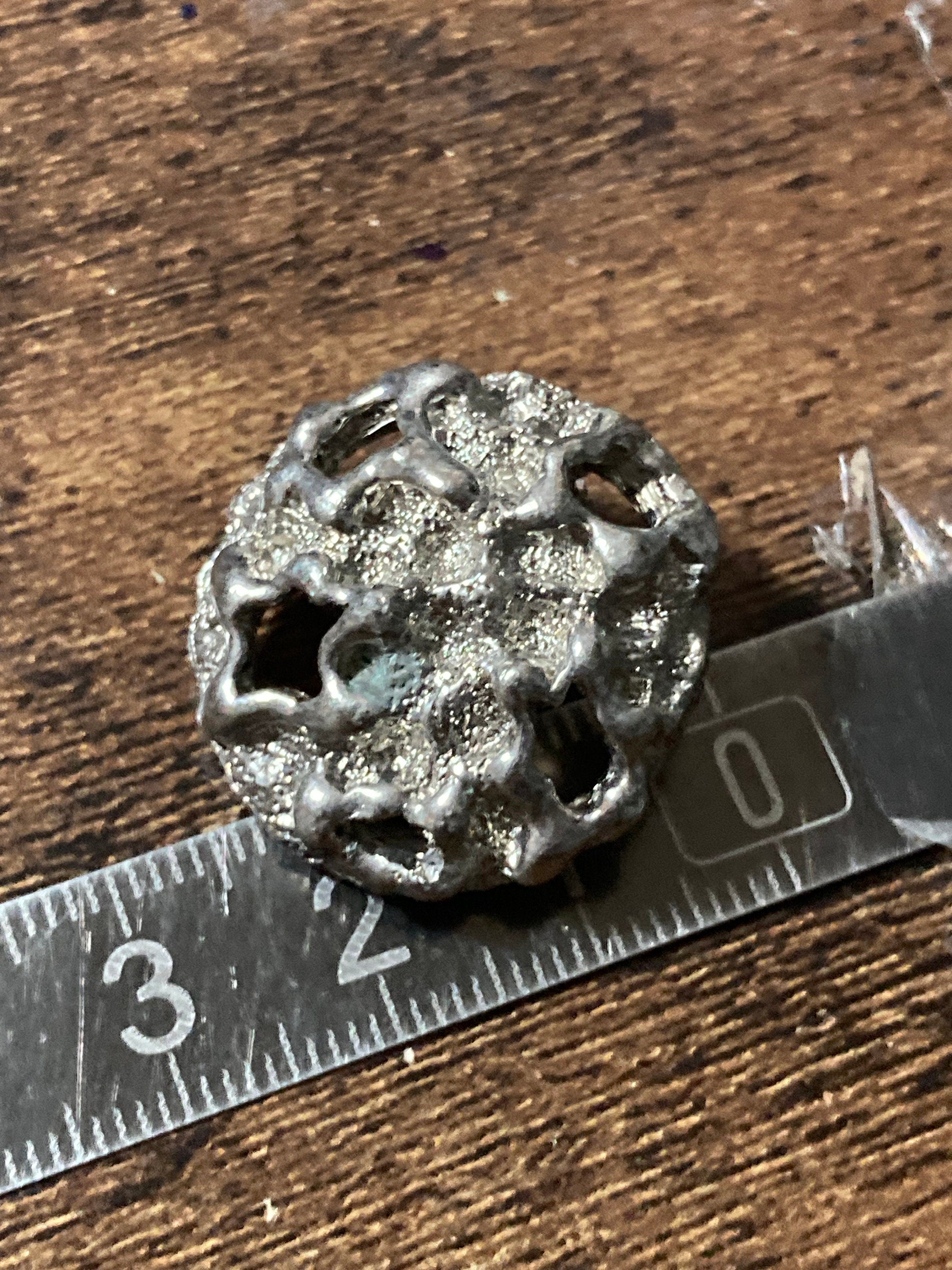 modernist brutalist silver tone domed clip on stud earrings 1970s