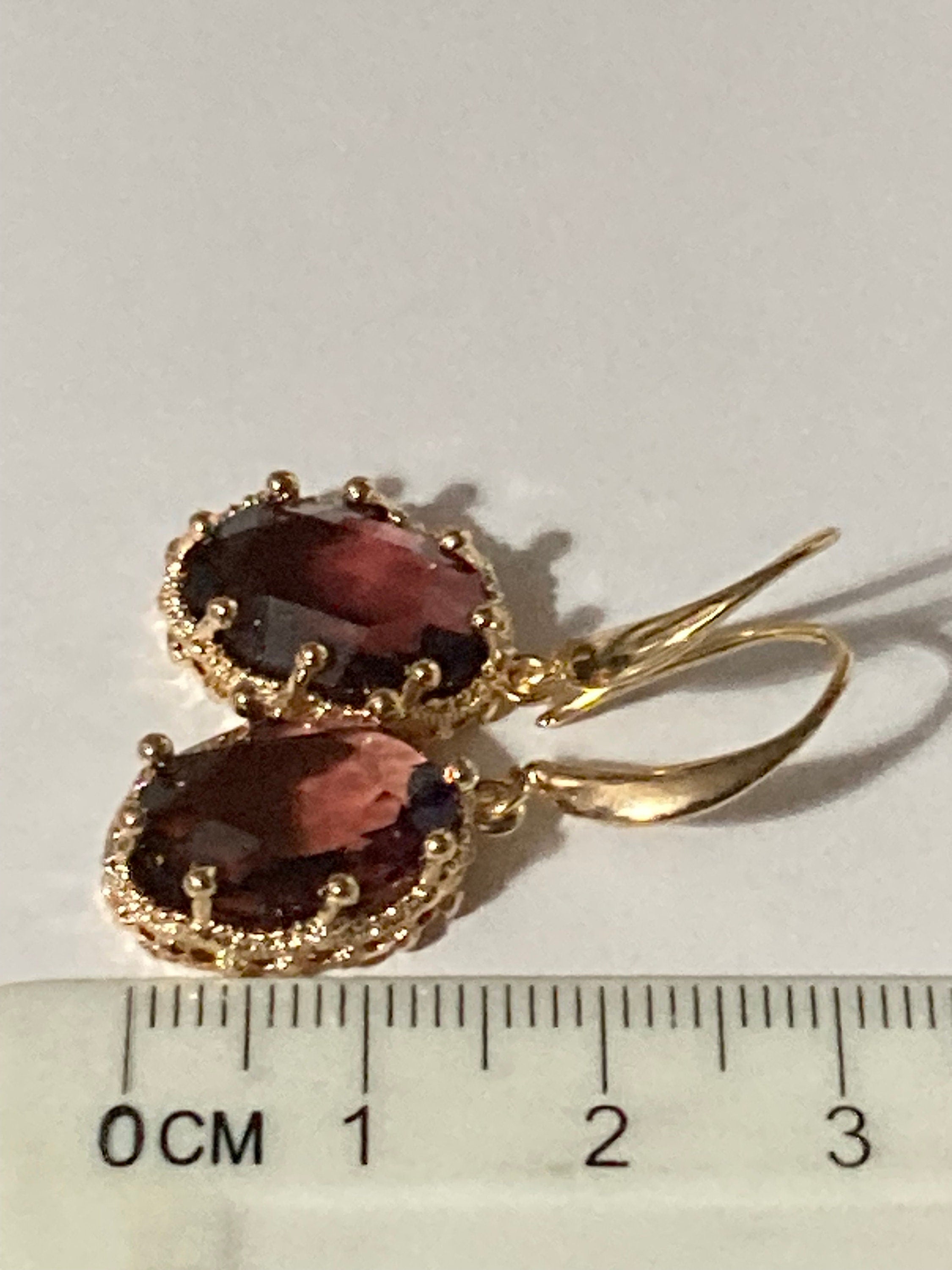 18k Gold Plated Amethyst Crystal Drop Earrings