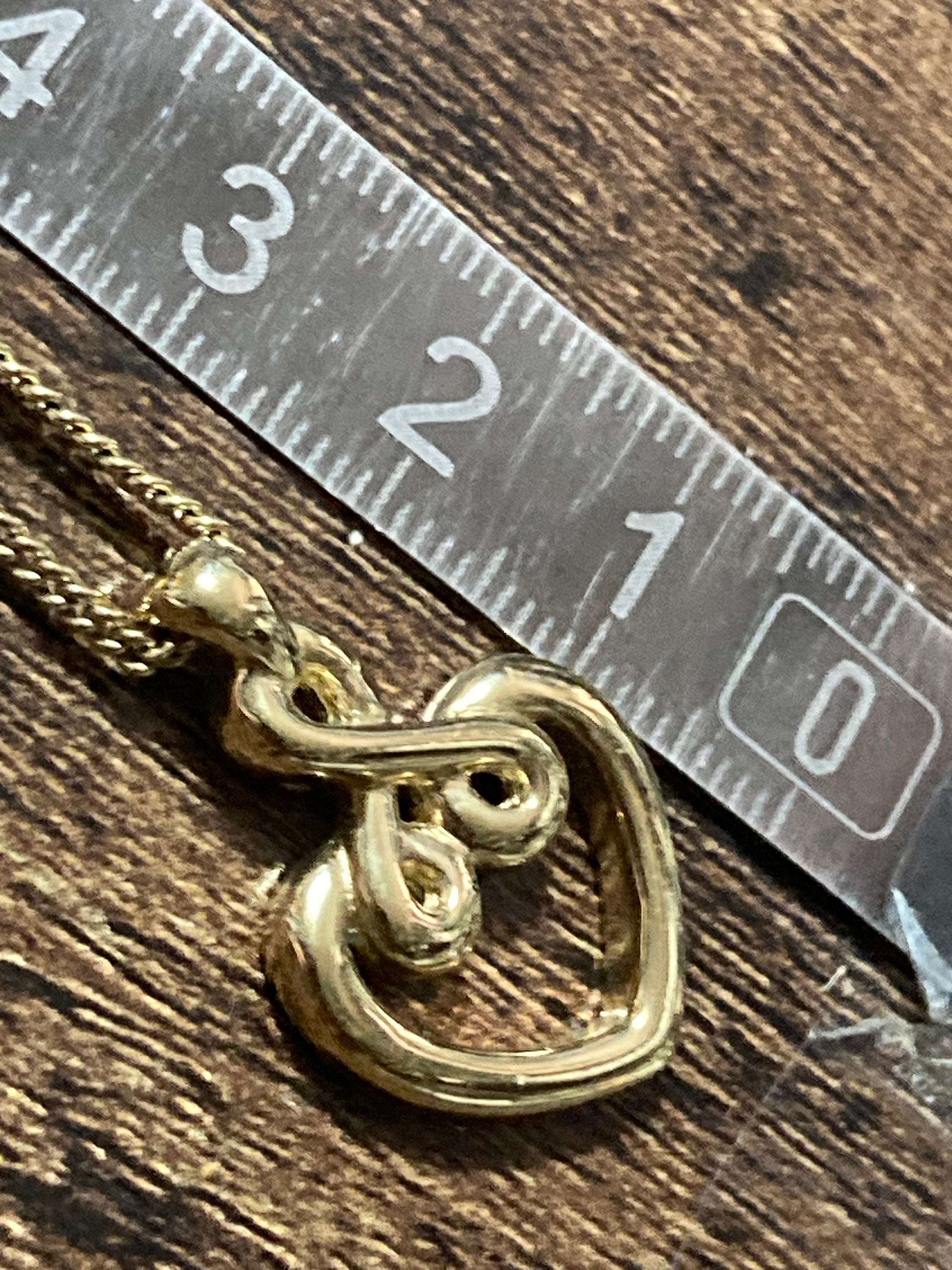 Vintage Christian Dior love heart pendant chain necklace, signed