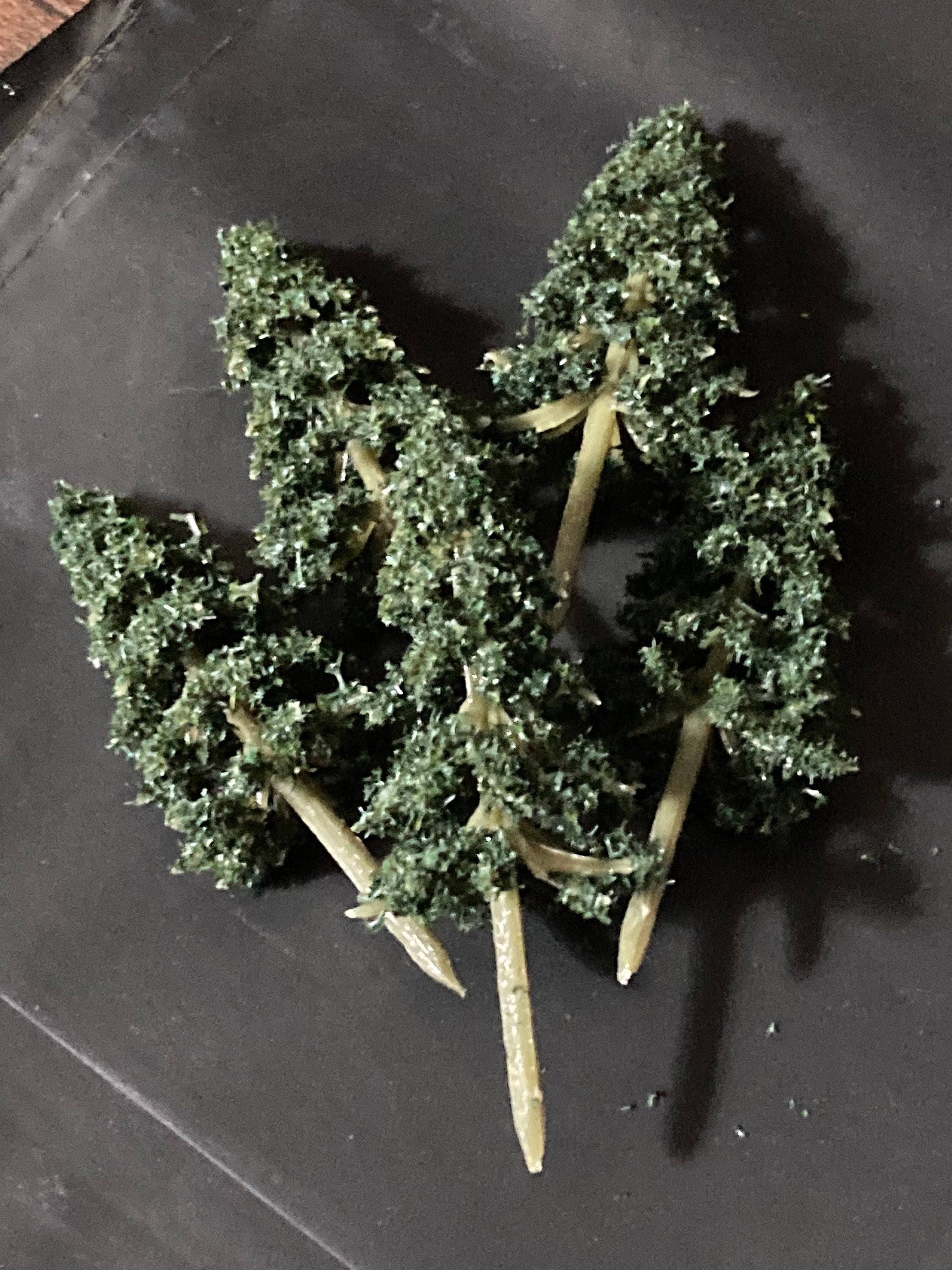 Miniature Fir Trees (5 Pieces): 7cm Dark Green Cake Toppers