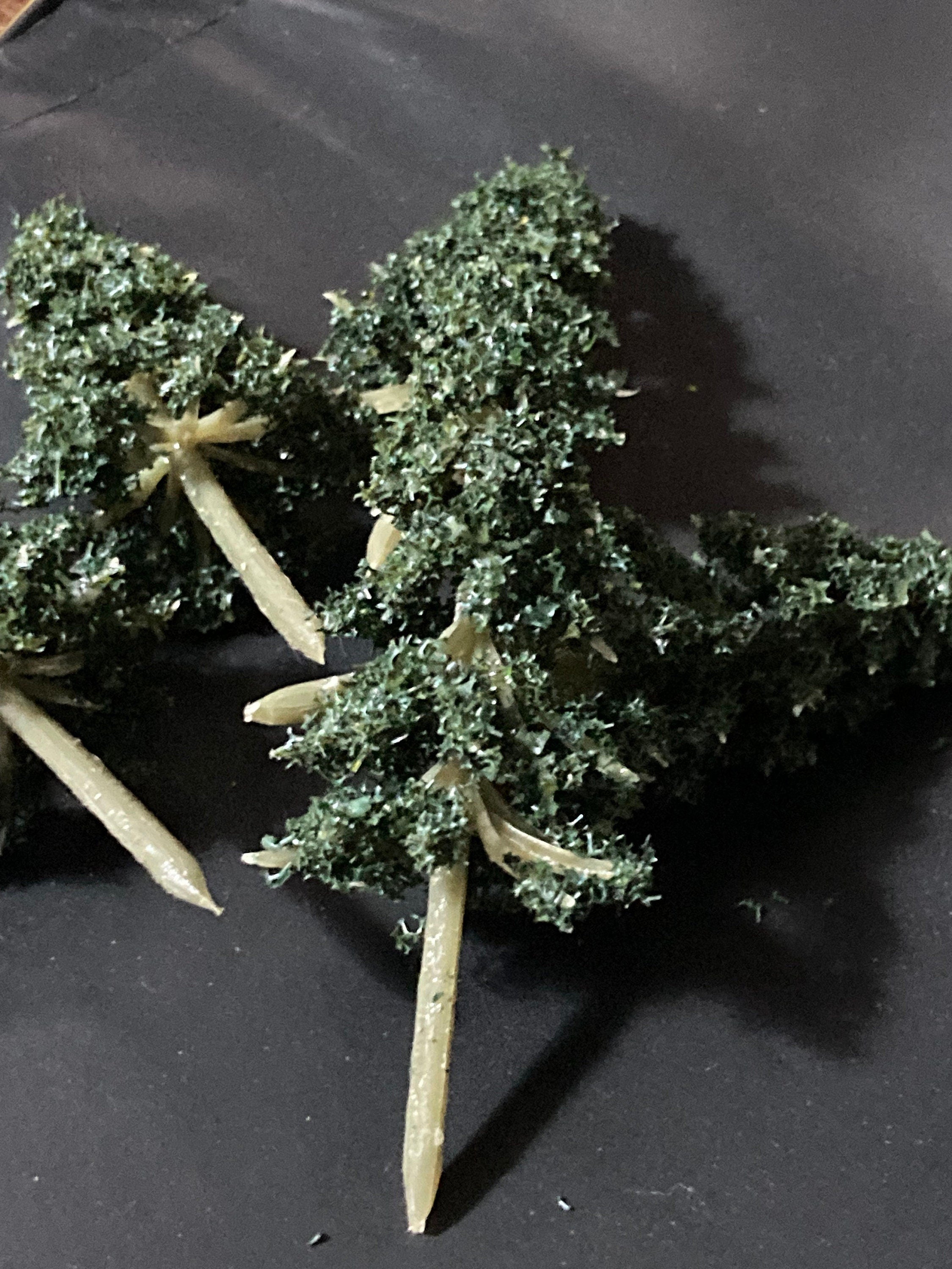 Miniature Fir Trees (5 Pieces): 7cm Dark Green Cake Toppers