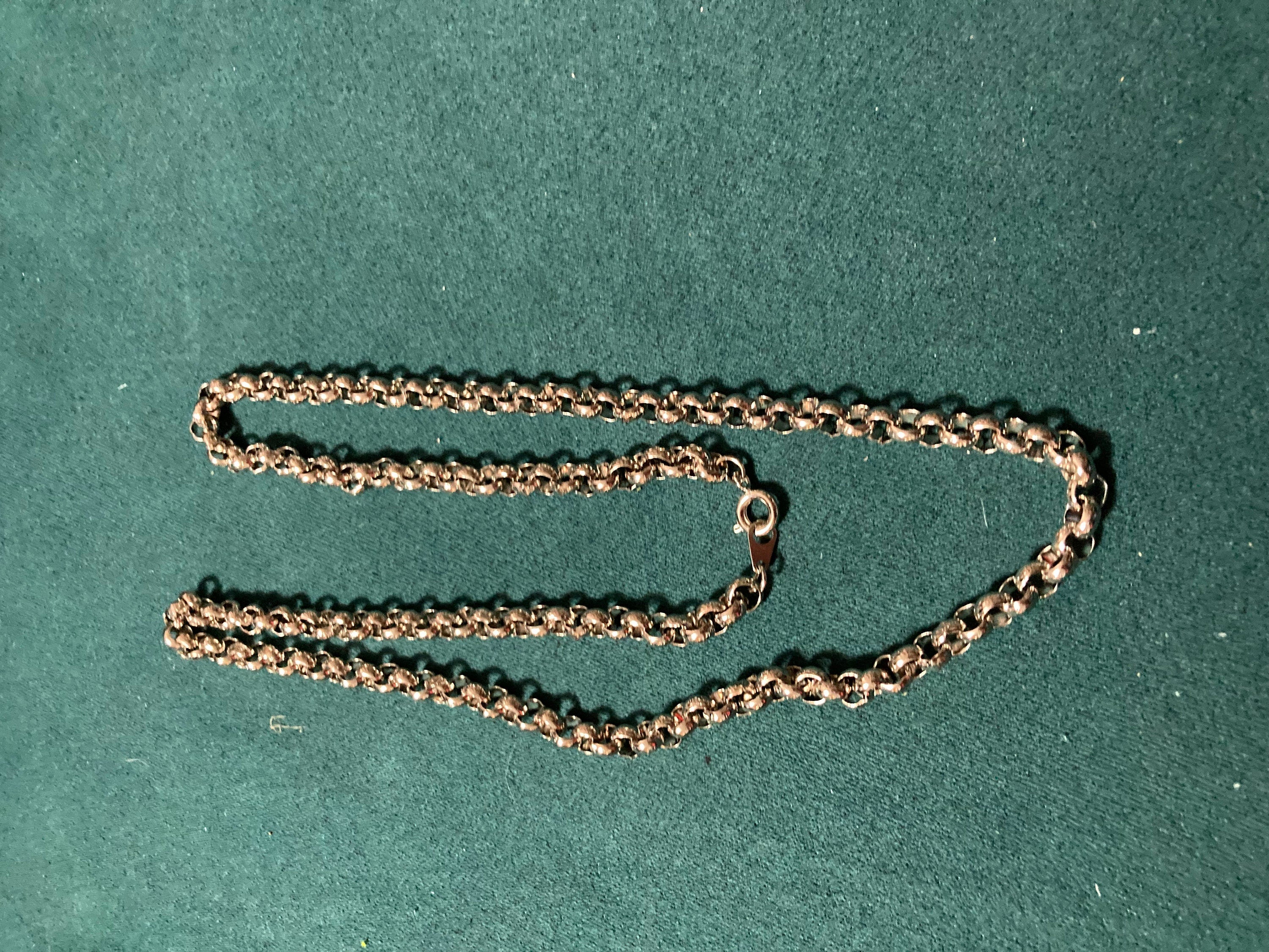 Vintage 80s Silver Plated Belcher Chain Necklace - 23.5" Long
