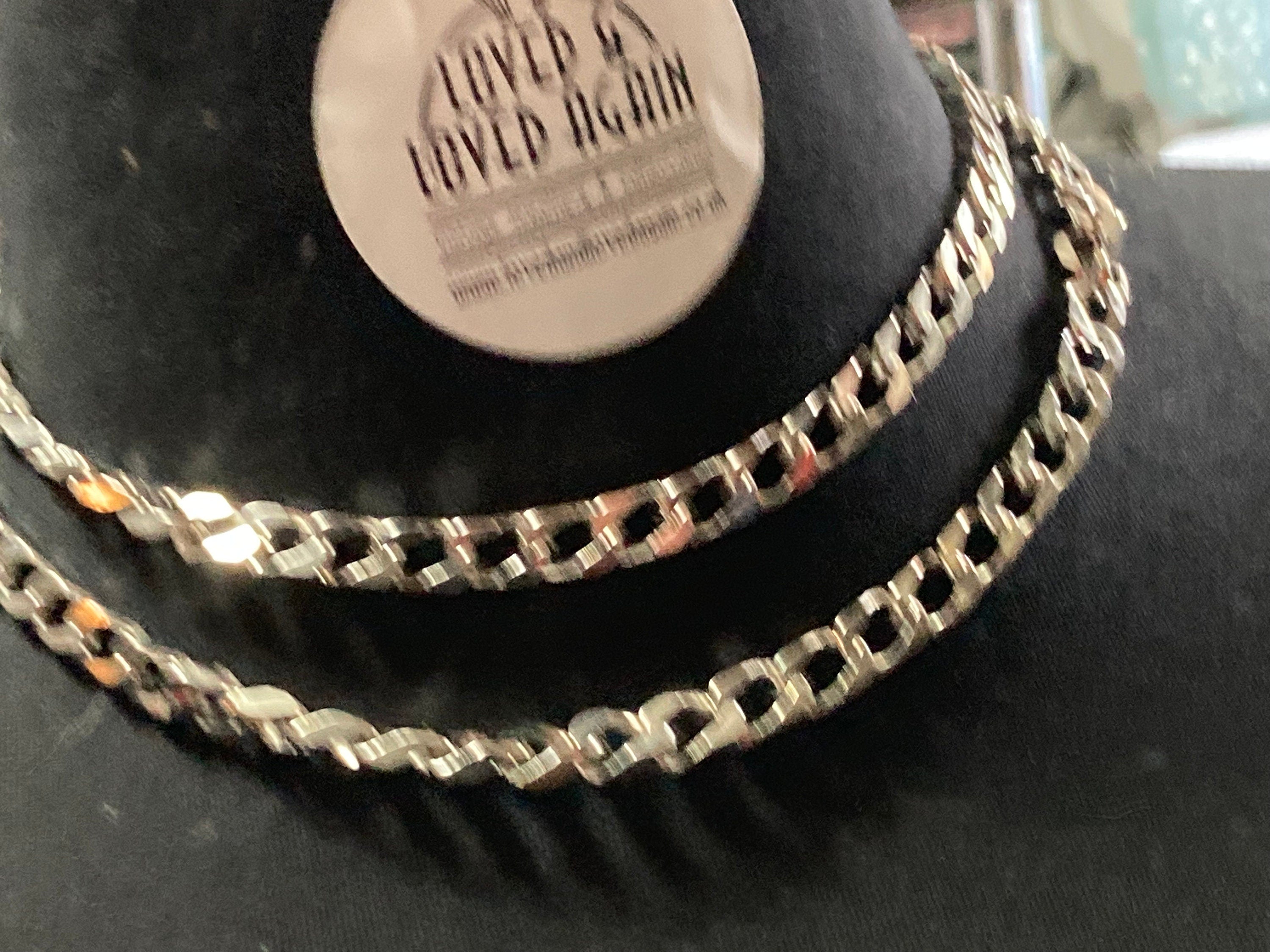 Vintage 80s Silver Plated Curb Chain Necklace - 27.5" Long