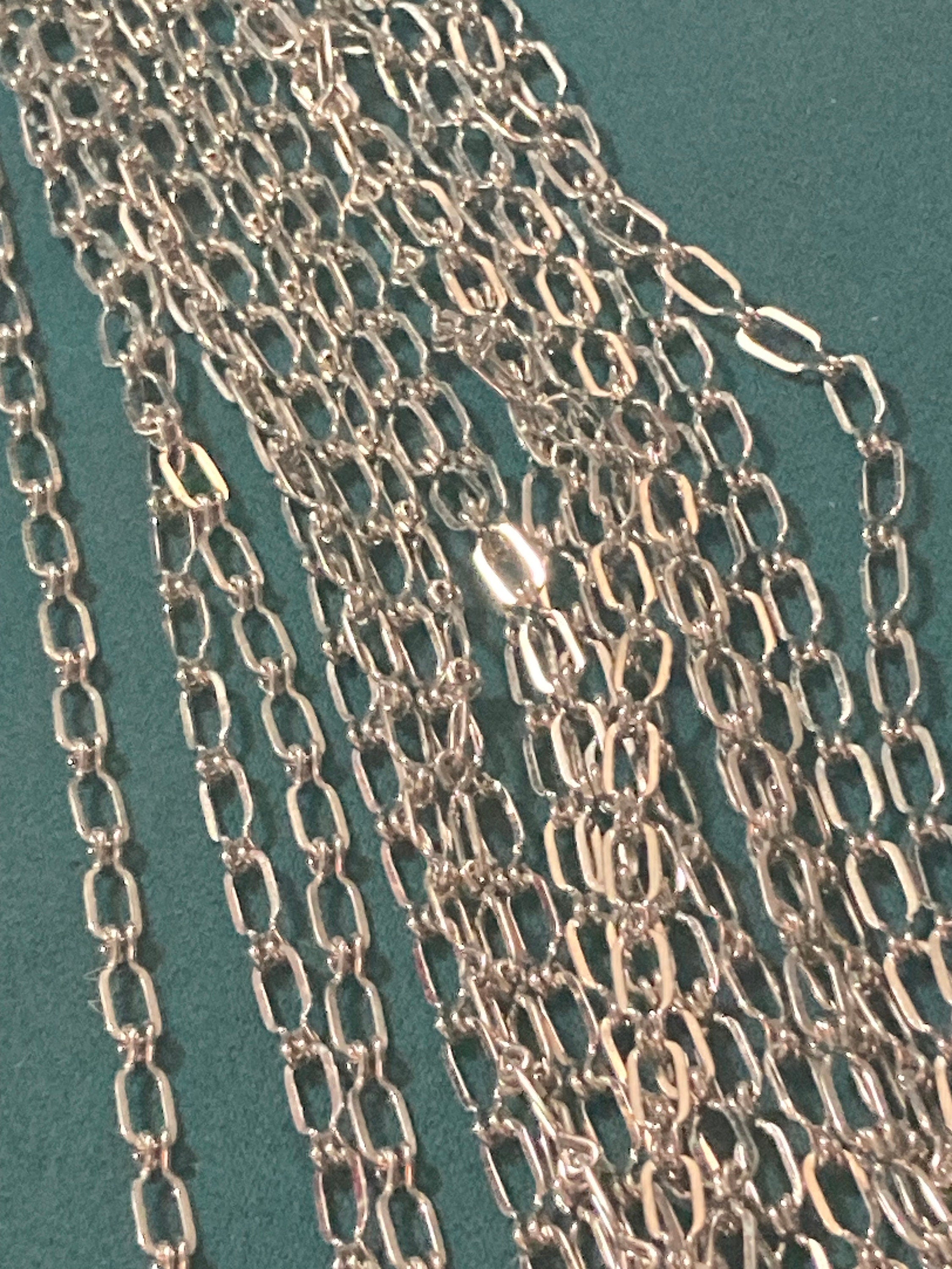 silver tone fancy link chain necklace 48cm, vintage 1980s