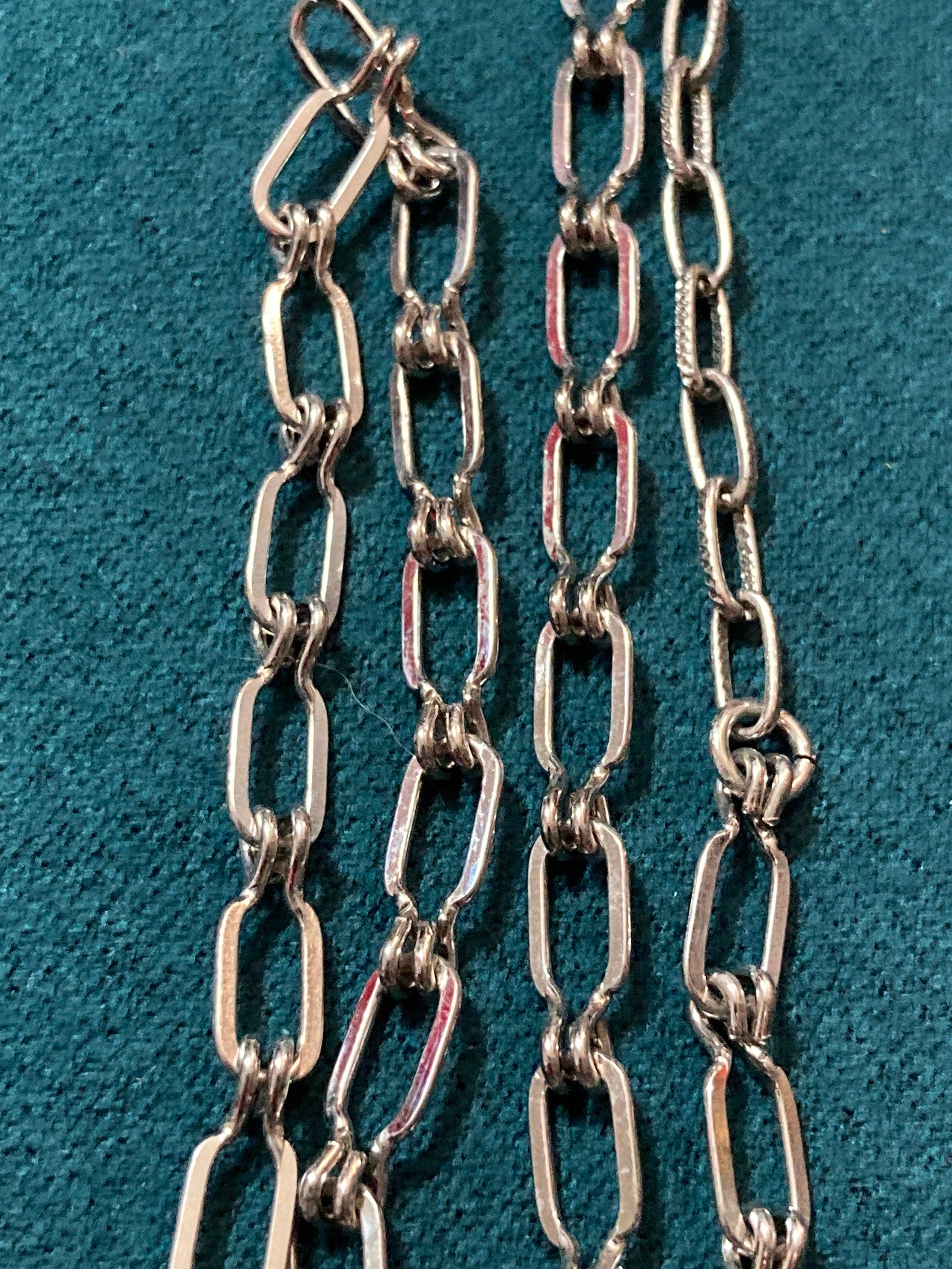 silver tone fancy link chain necklace 48cm, vintage 1980s