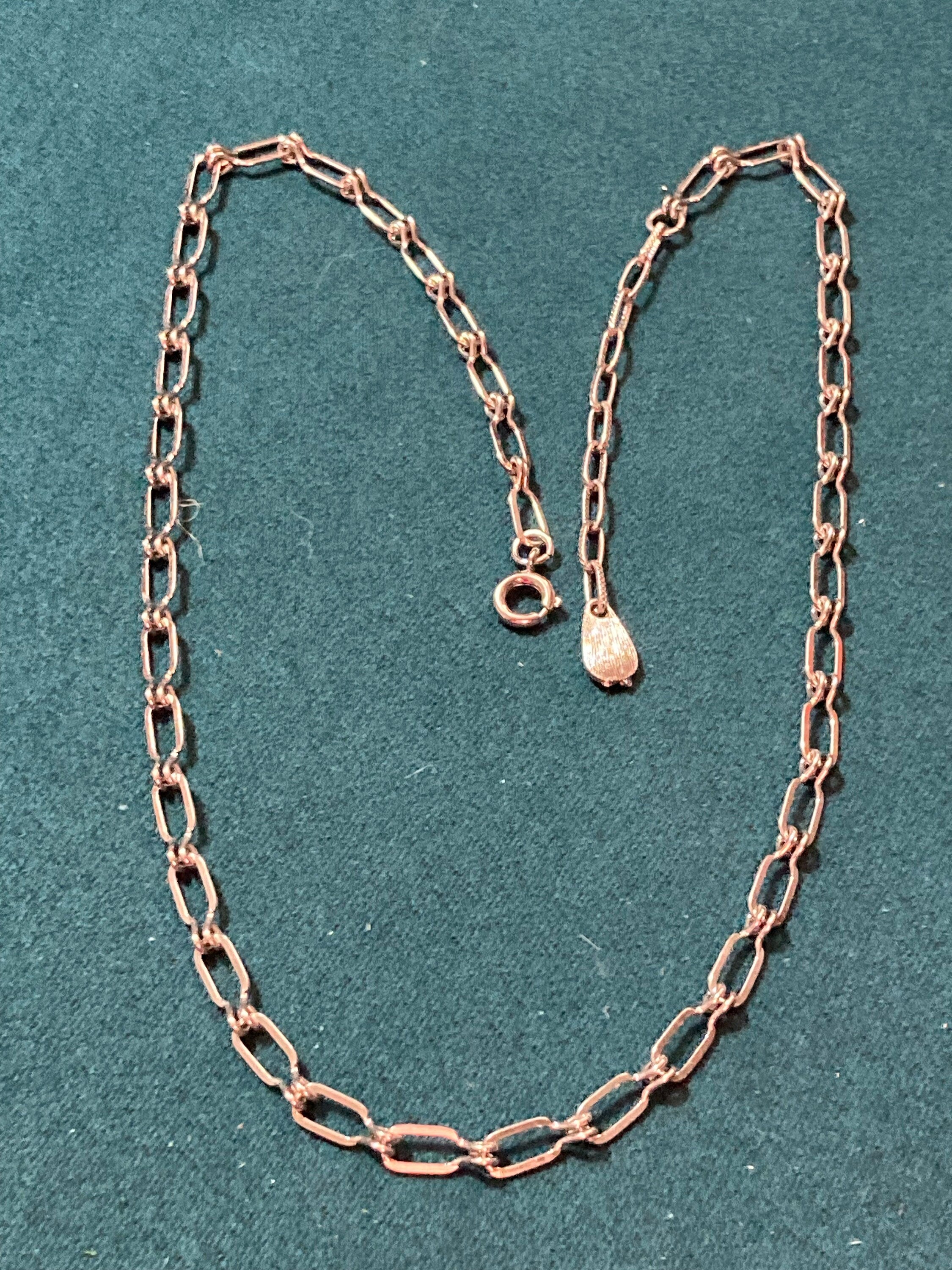 silver tone fancy link chain necklace 48cm, vintage 1980s