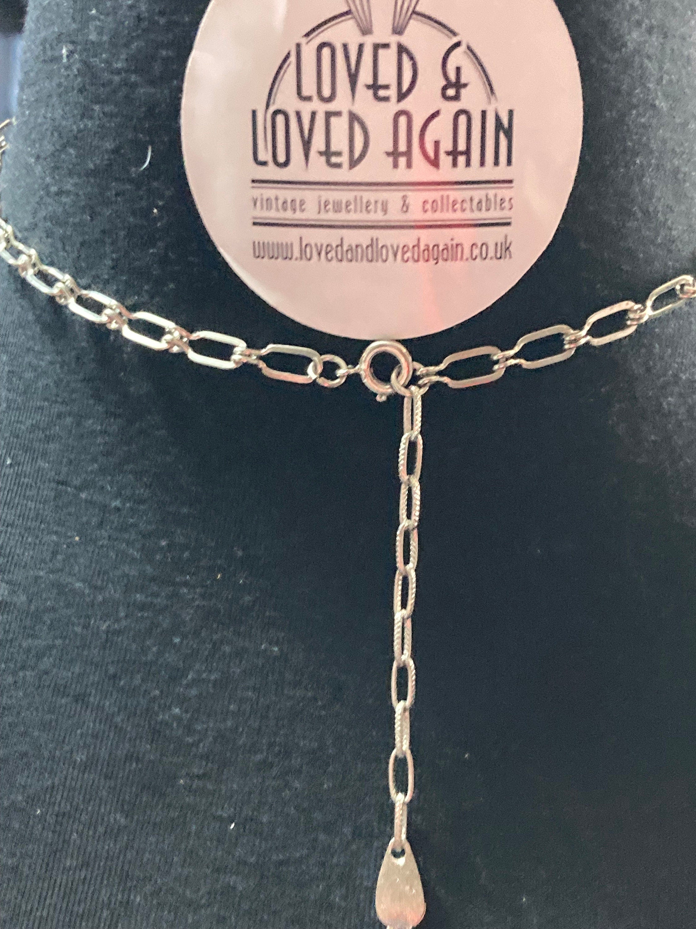 silver tone fancy link chain necklace 48cm, vintage 1980s