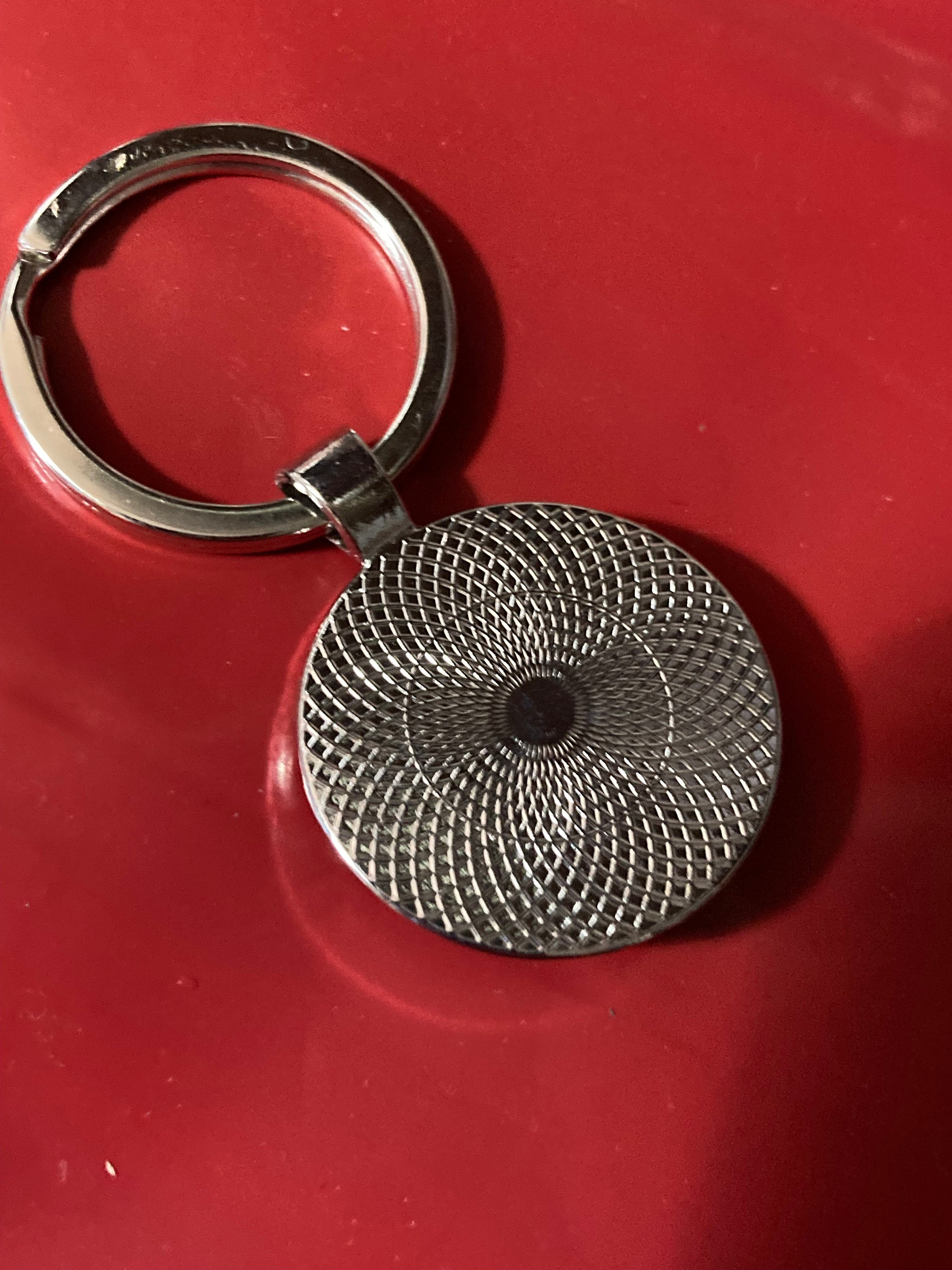 Design 2 brown leopard print keyring with 25mm glass cabochon