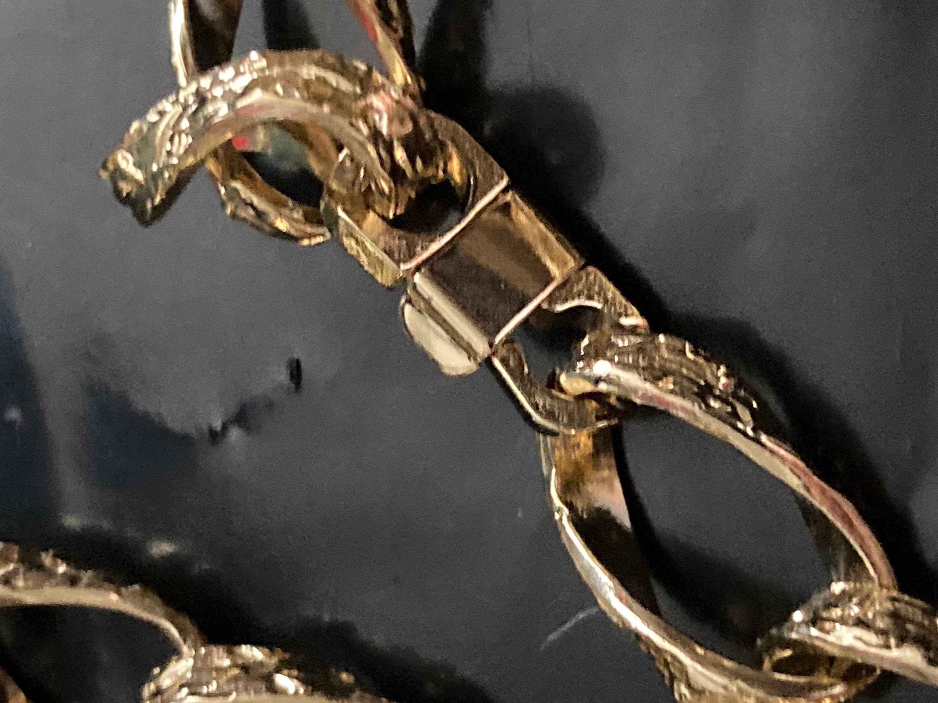 75cm 29.5 inch long 1980s chunky gold plated etched wide fancy link curb chain necklace for layering