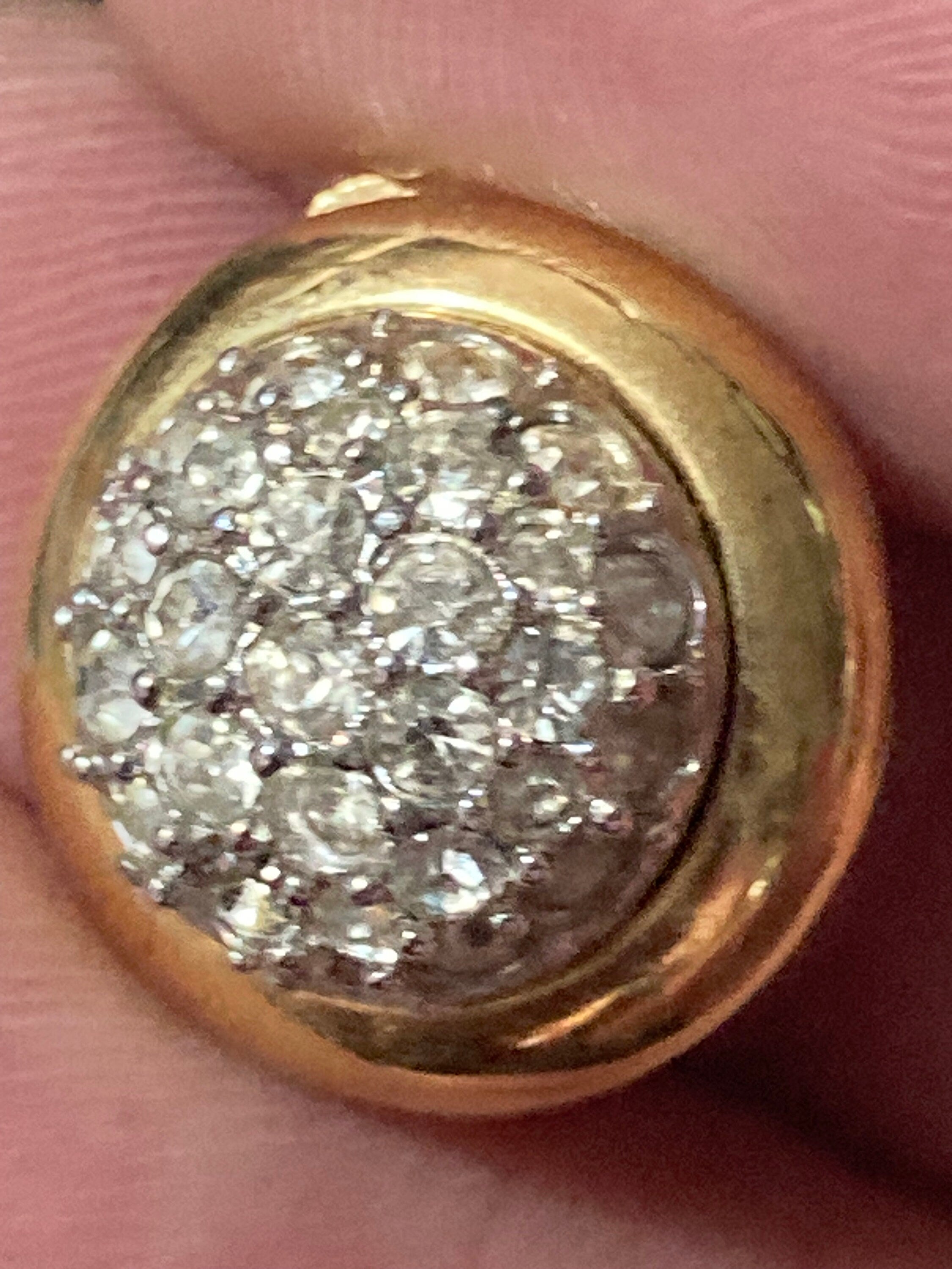 Signed d’orlan diamanté round clip on earrings