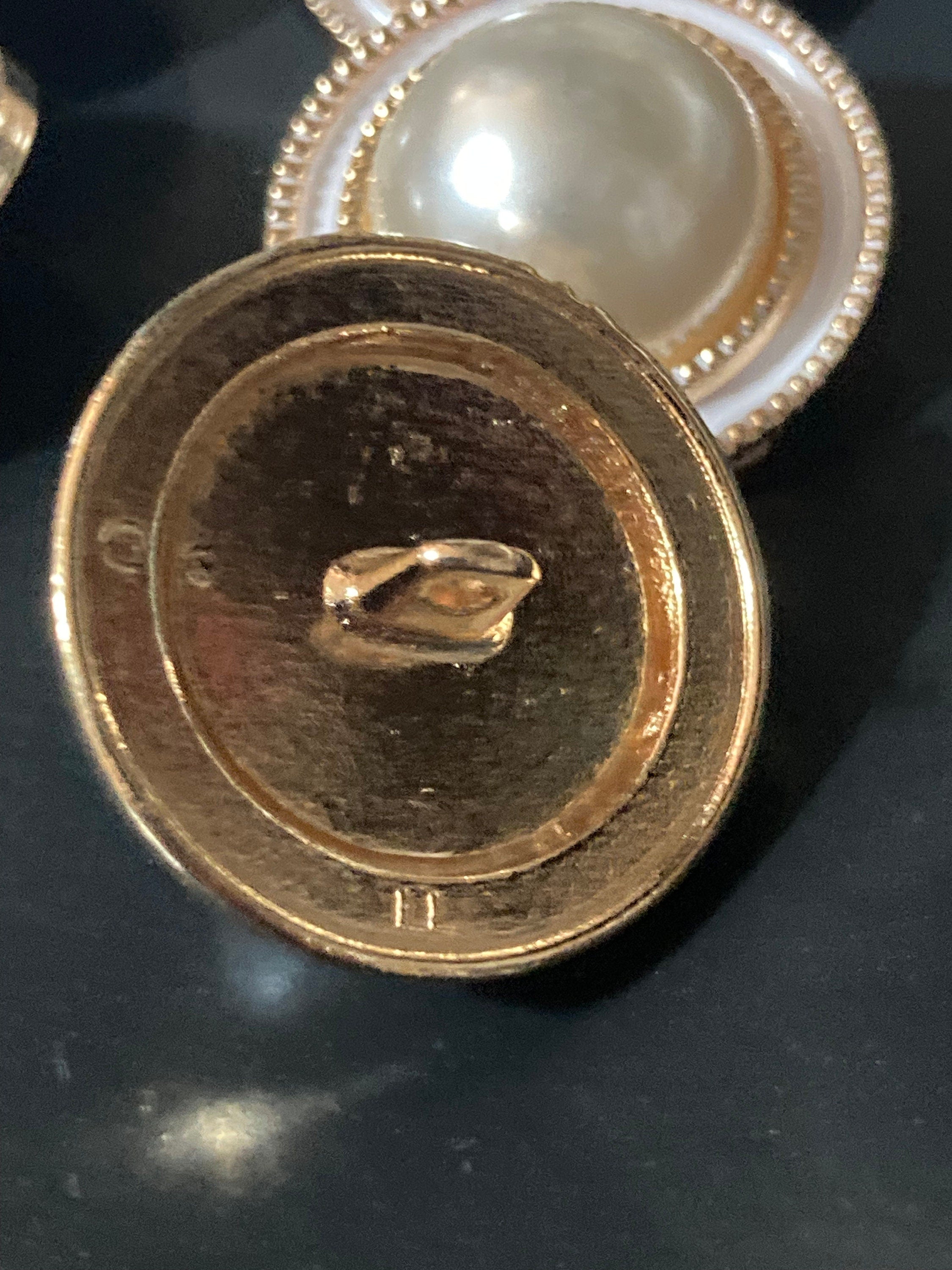 25mm white enamel faux Pearl Buttons , 5 pieces