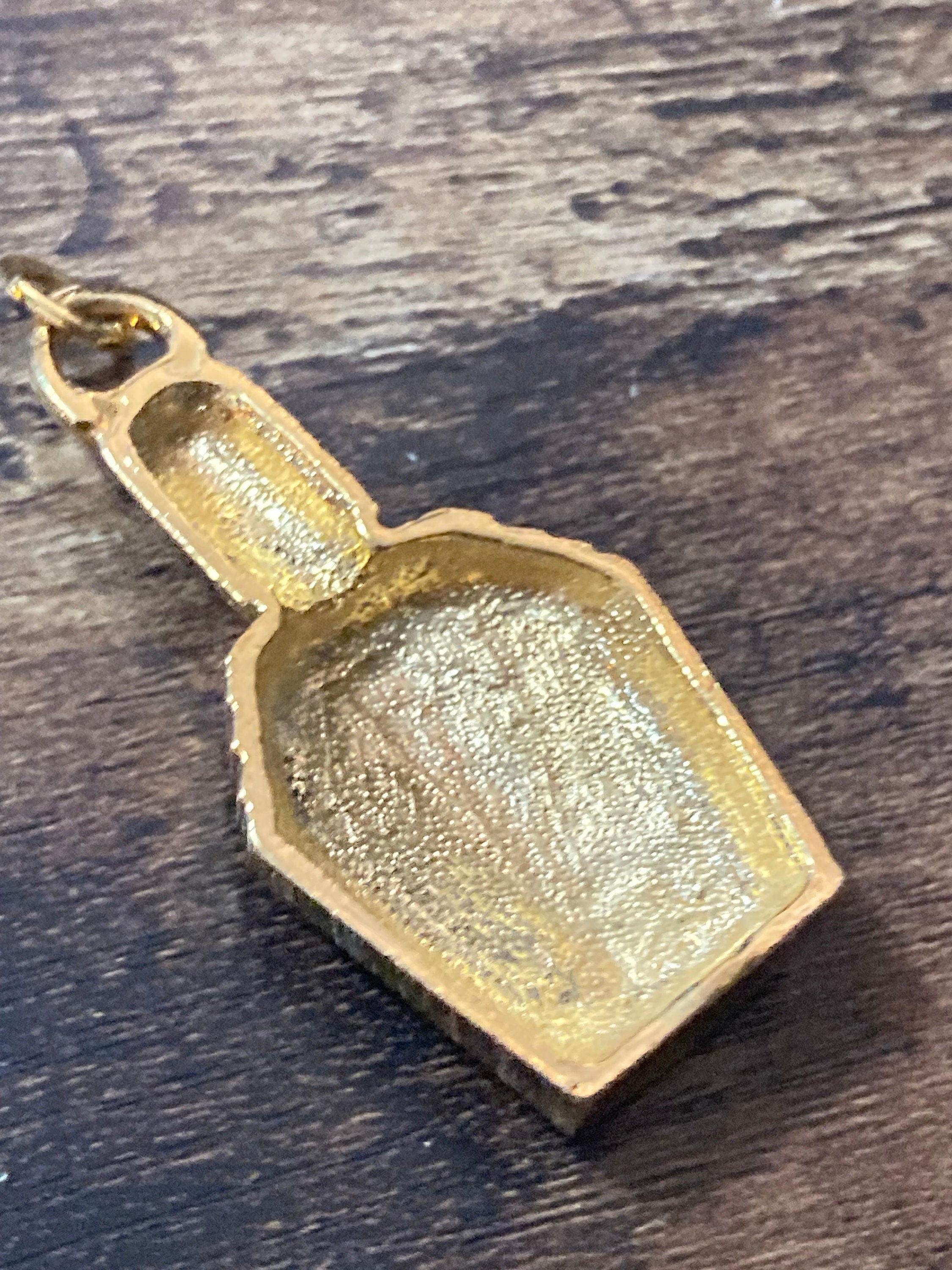 Vintage perfume bottle charm, black gold crystal scent 6cm pendant keyring pendant