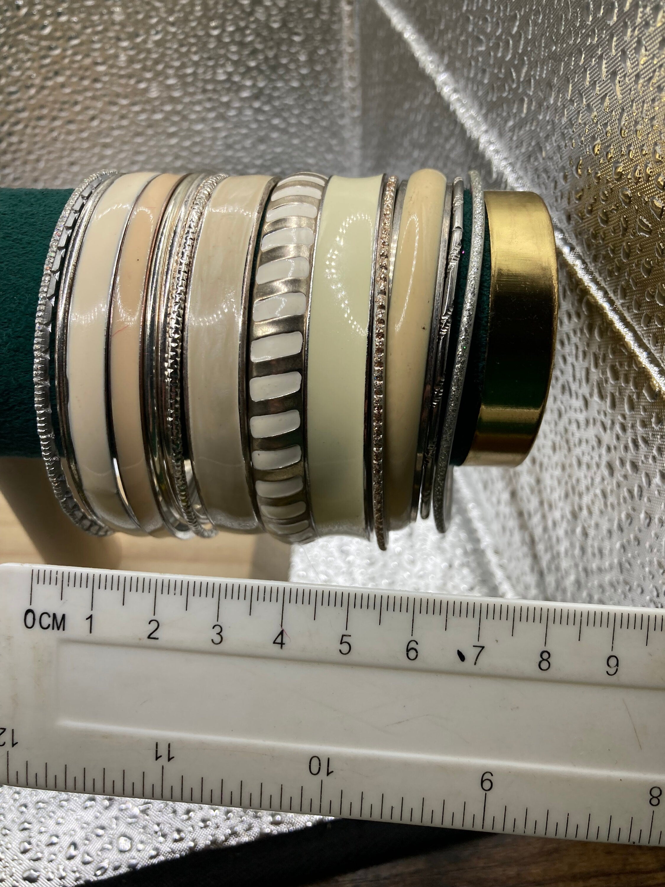 Vintage Silver Tone Stacking Bangles: Boho Hippie Festival Bracelet Set