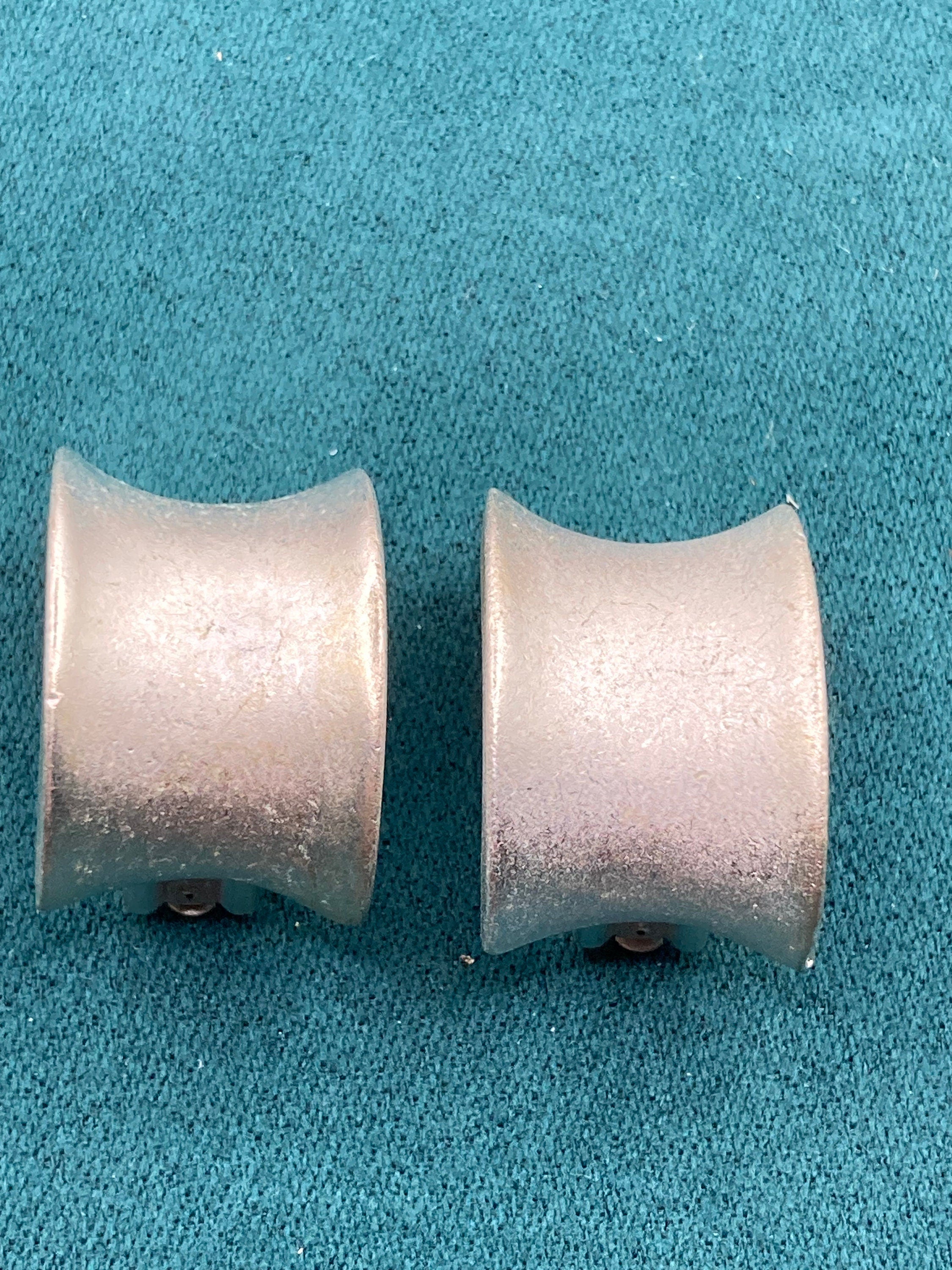 True vintage pristine Matt Silver plated 3cm half hoop clip on earrings genuine period old shop stock