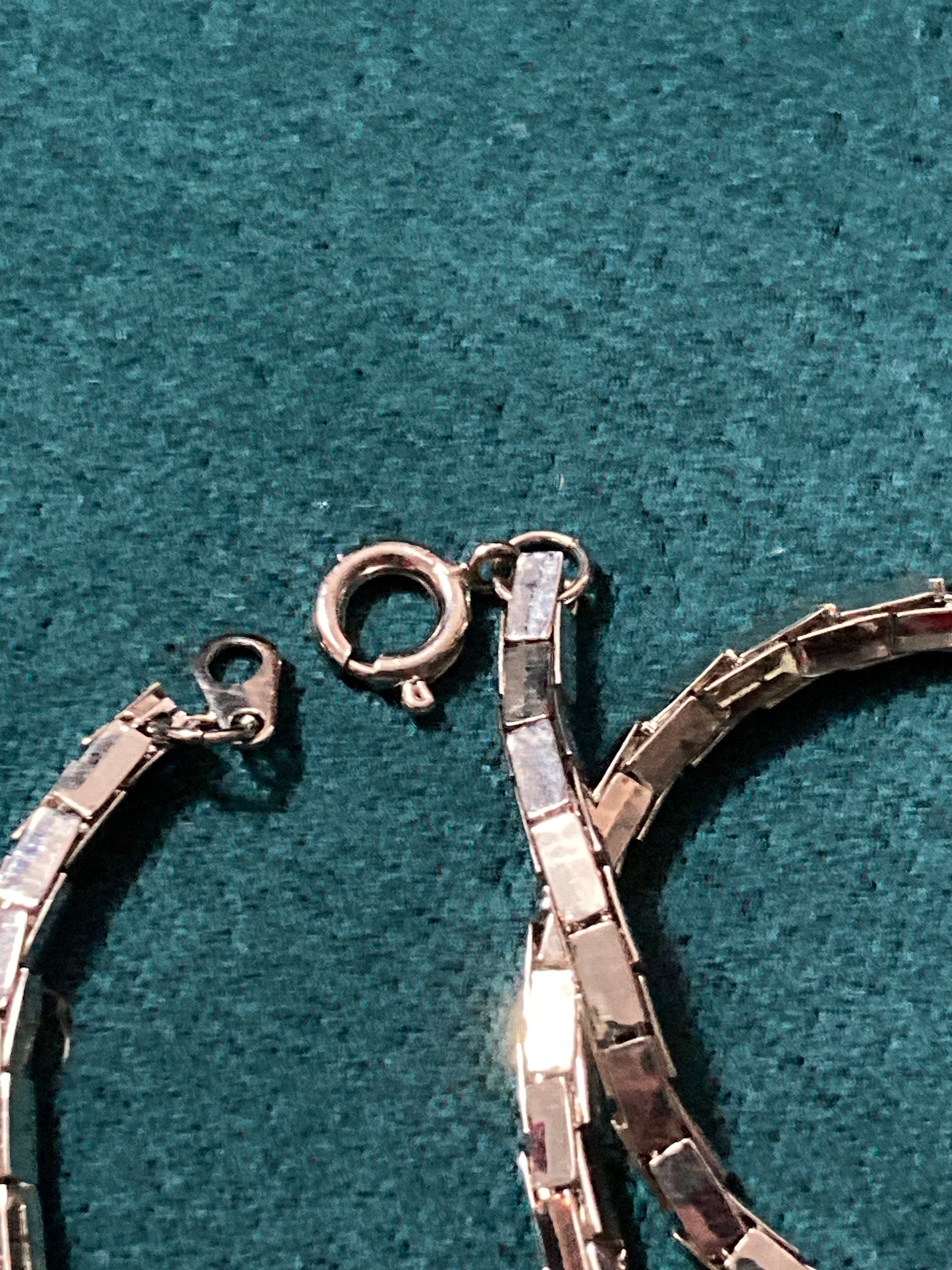 21” 69cm long chain necklace, vintage 80s silver plated