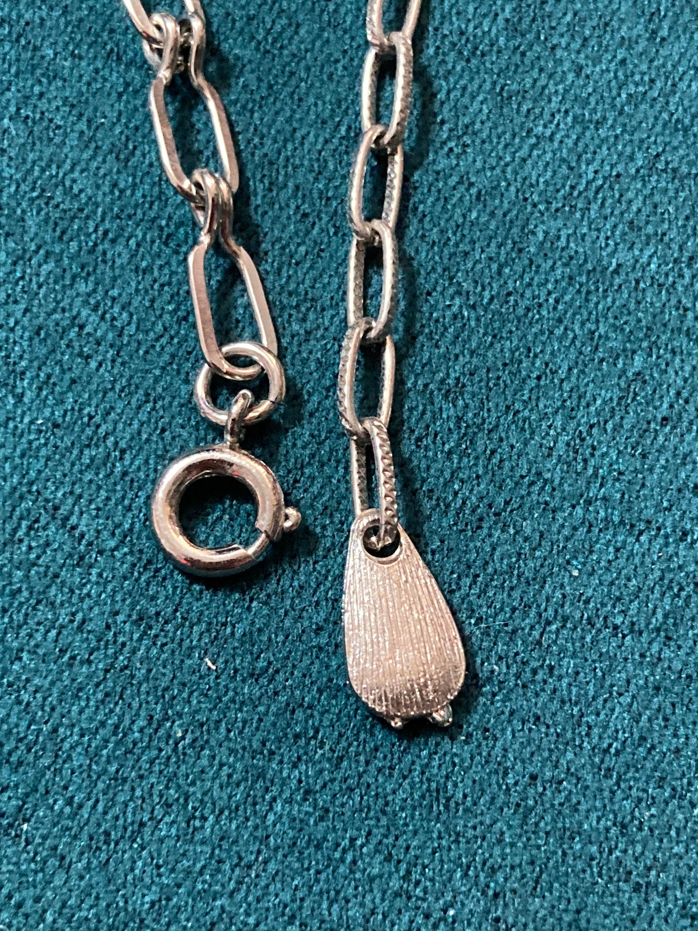 silver tone fancy link chain necklace 48cm, vintage 1980s