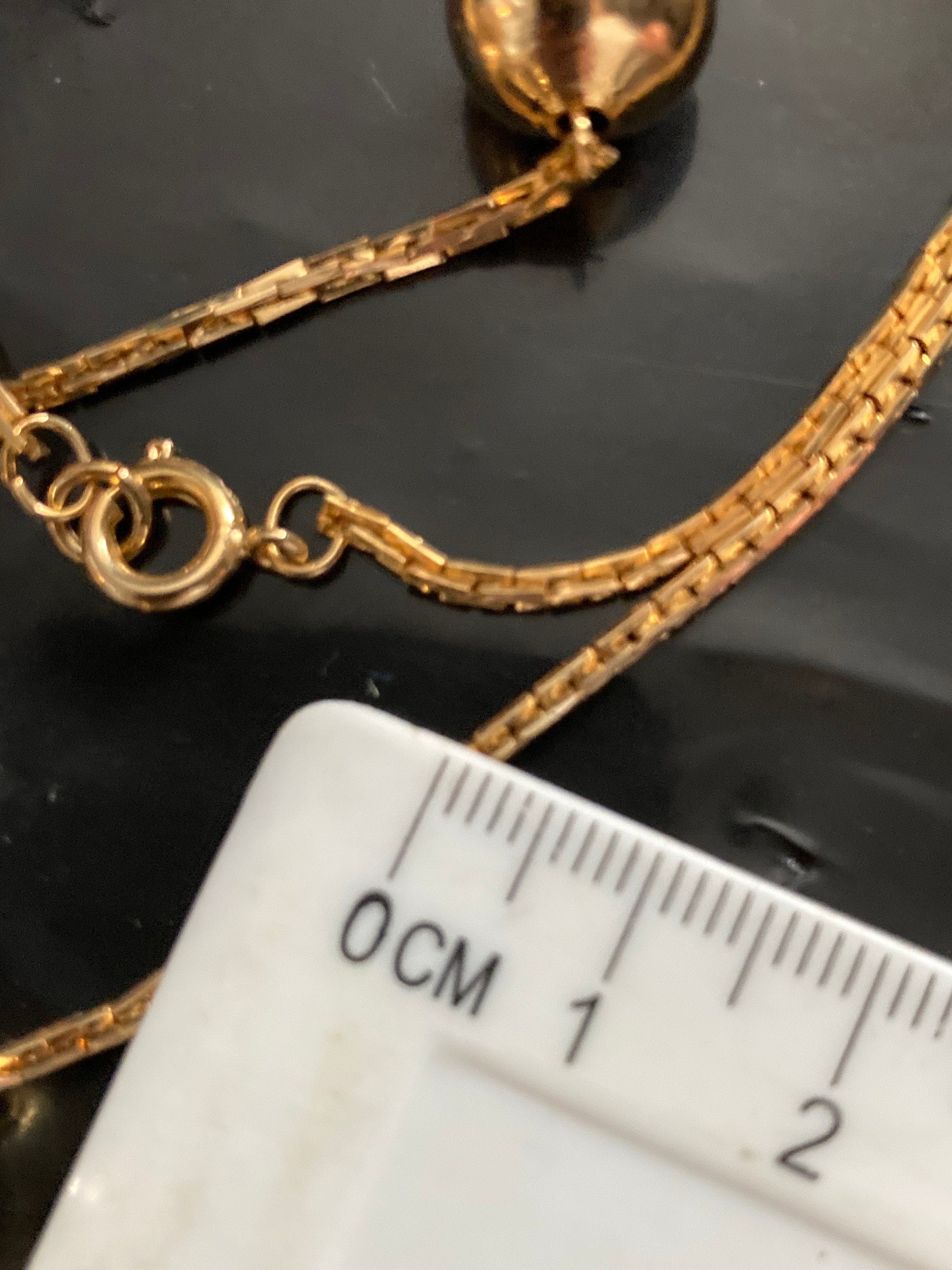 24” 80cm long 1980s thick gold plated ball station link chain necklace
