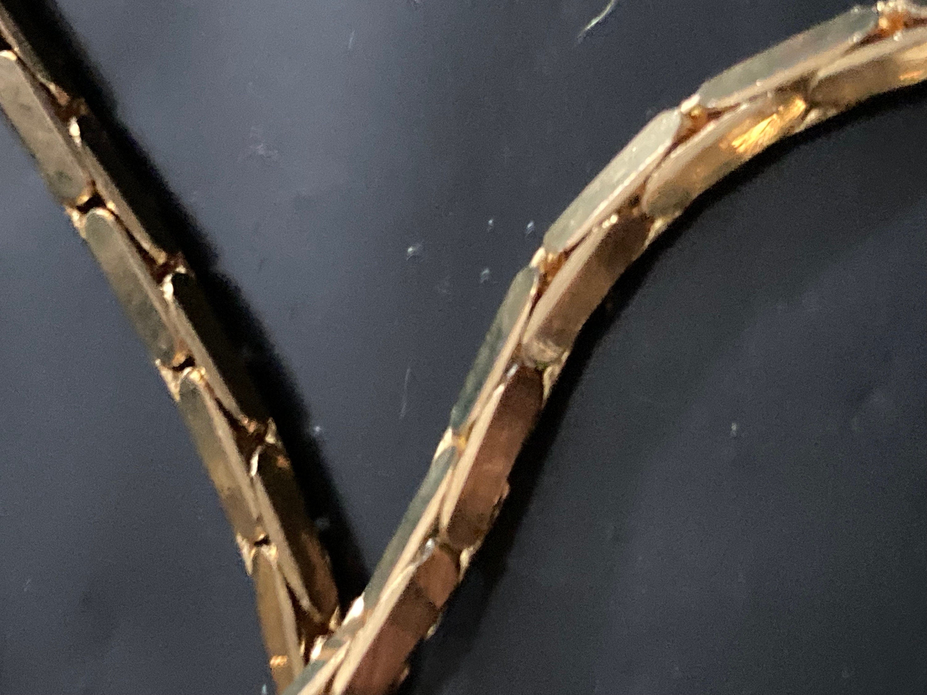 27 inch 90cm long 1980s thick gold plated articulated chain necklace for layering