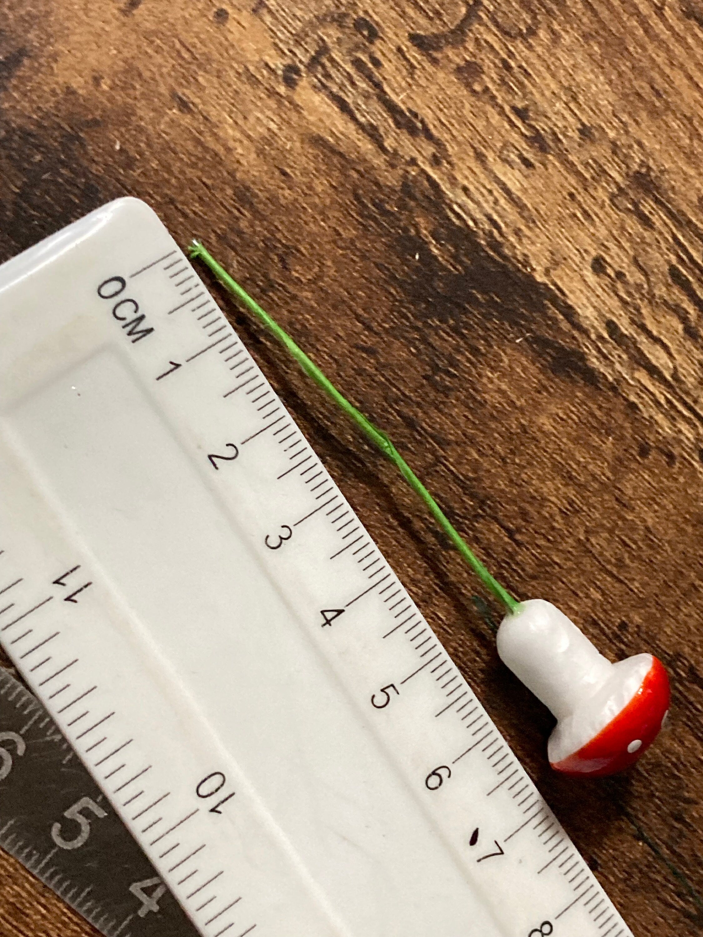 10 Miniature Red Toadstool Cake Toppers: Woodland Scenery