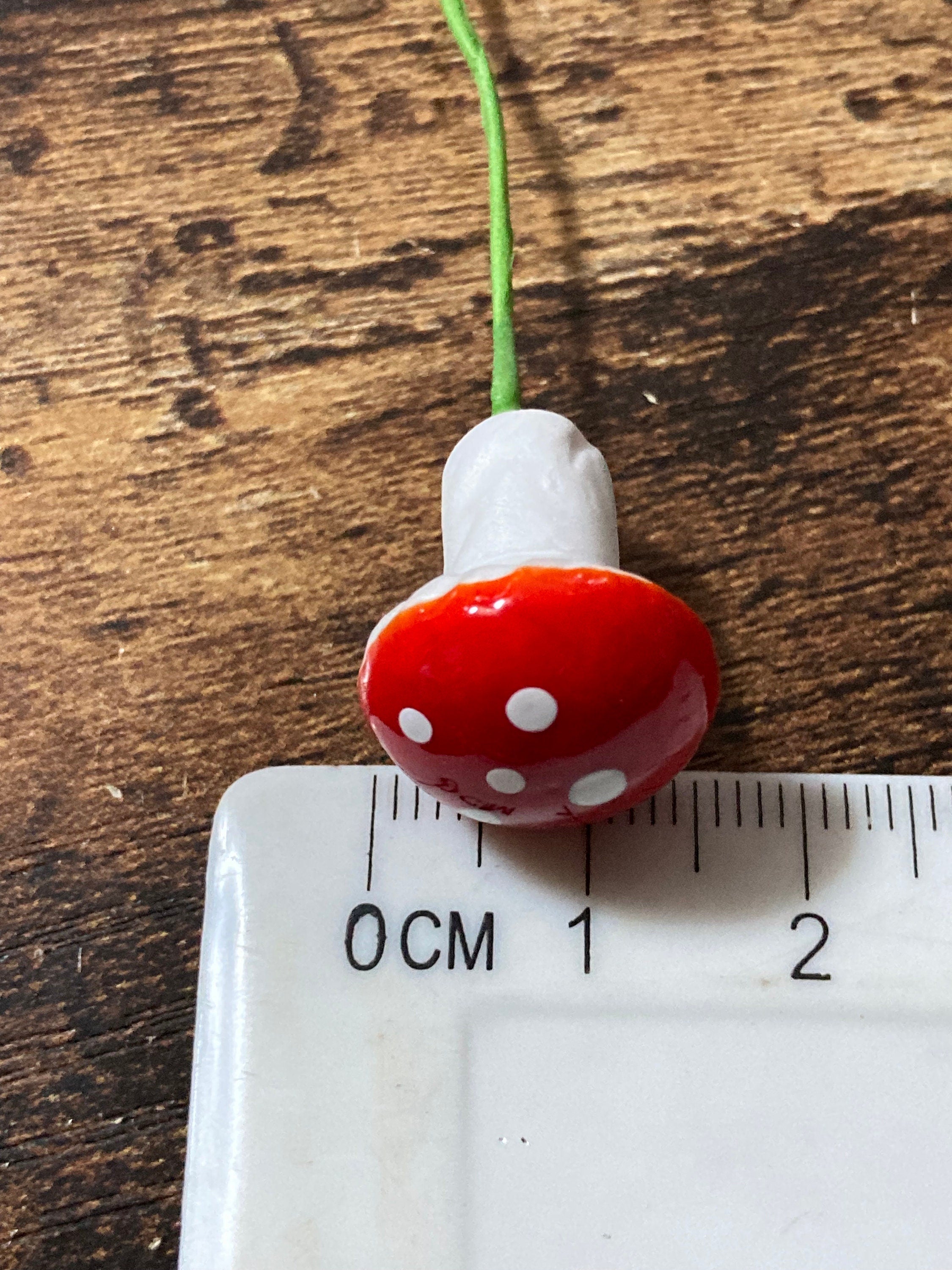10 Miniature Red Toadstool Cake Toppers: Woodland Scenery