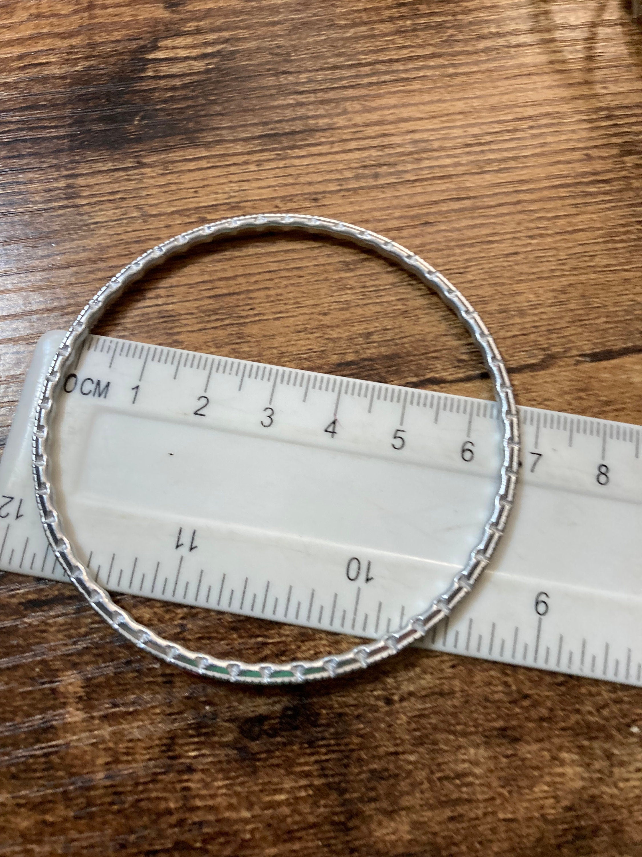 Vintage Silver Tone Stacking Bangles: Boho Hippie Festival Bracelet Set