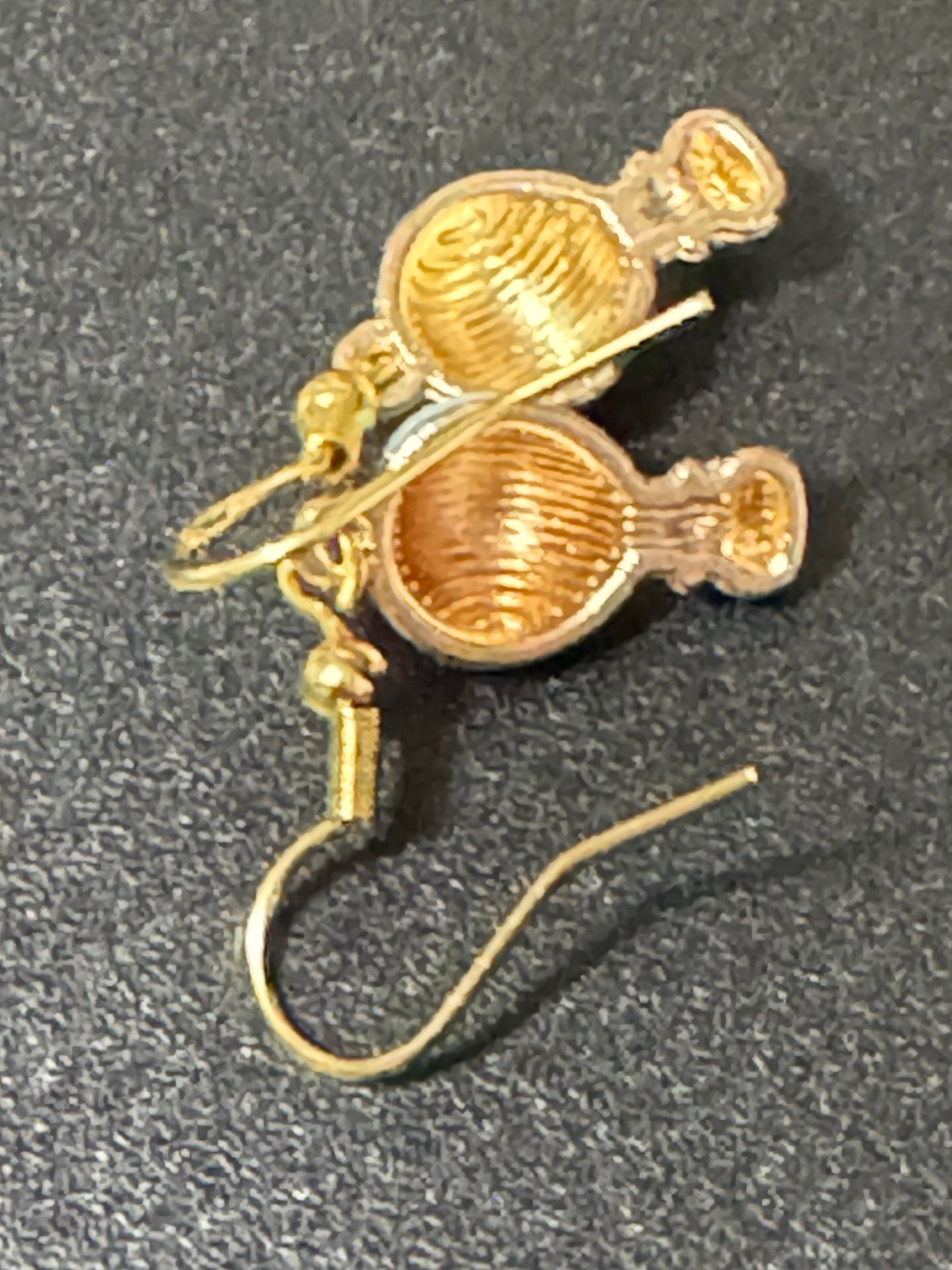 Novelty pink yellow blue enamel small hot air balloon drop earrings for pierced ears