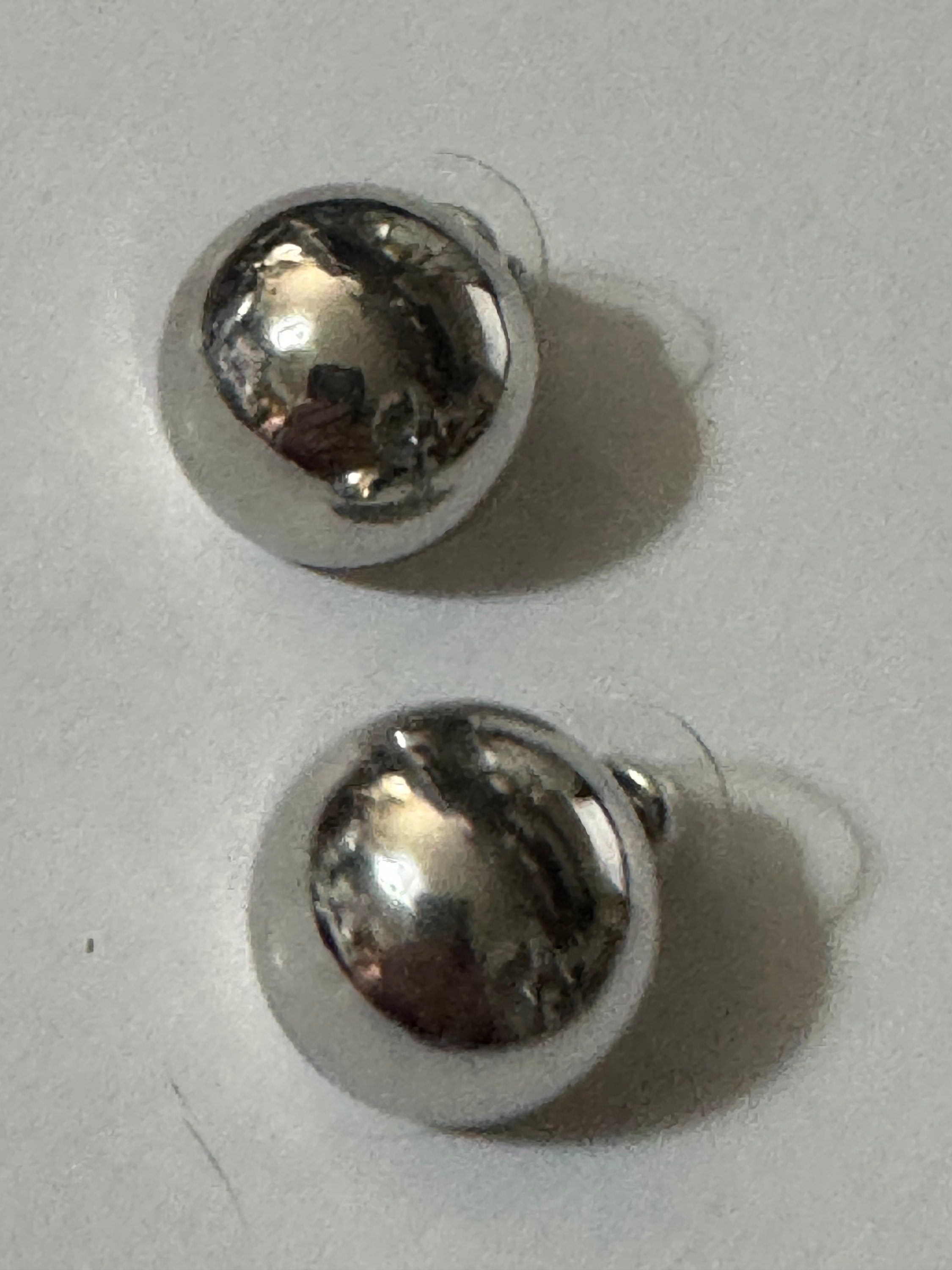 small 1.5cm silver domed button stud earrings pierced