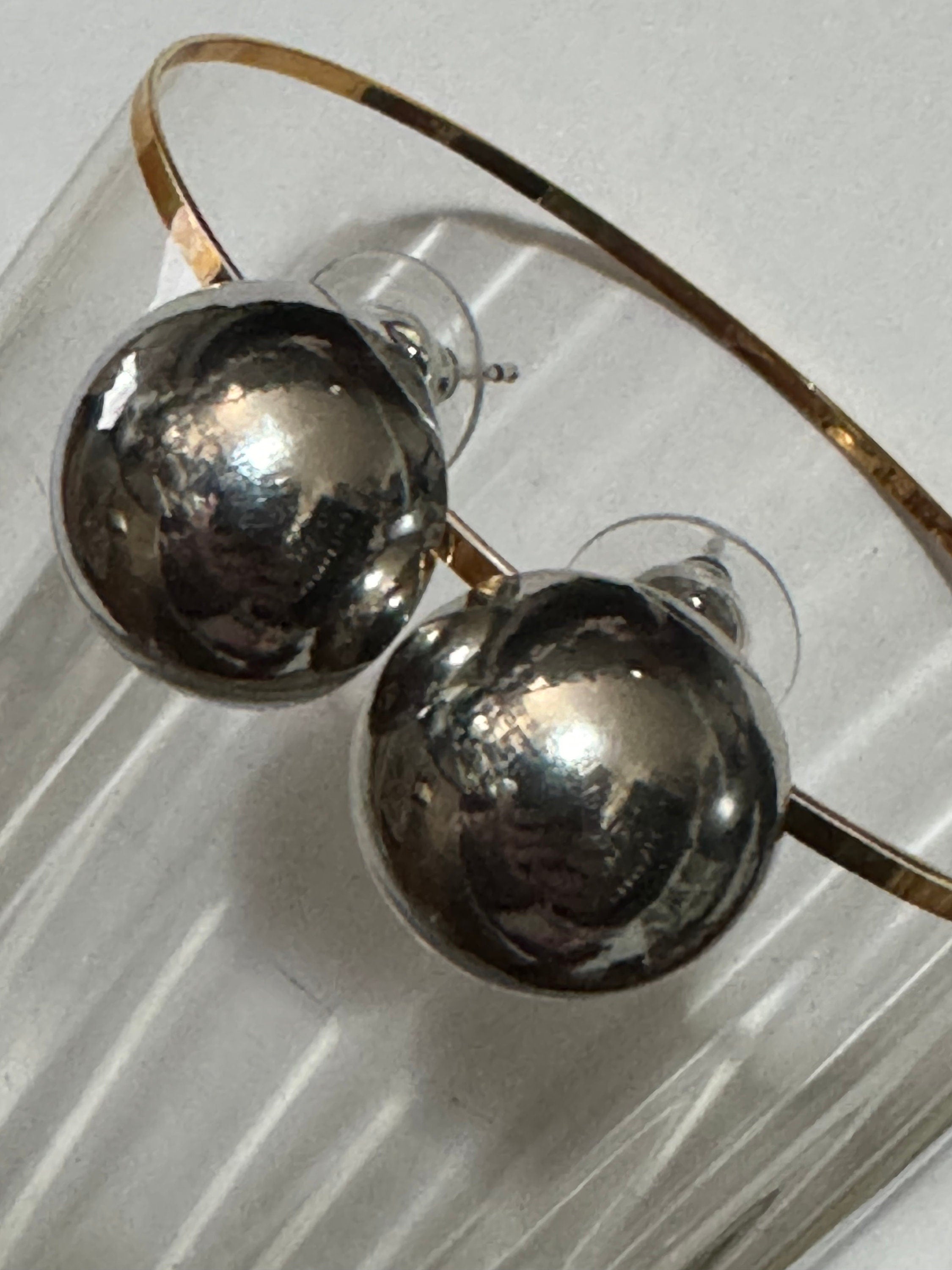 small 1.5cm silver domed button stud earrings pierced