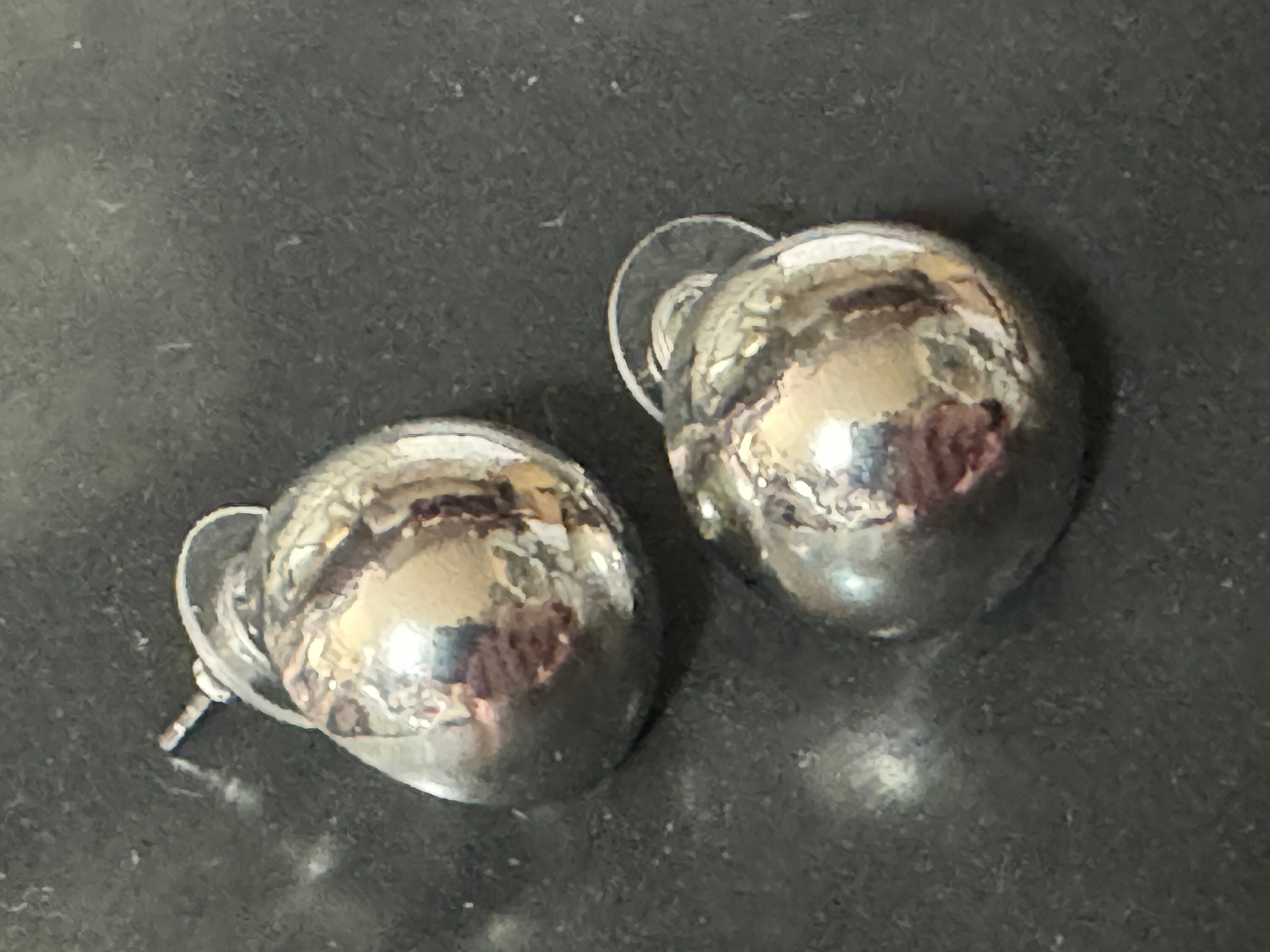small 1.5cm silver domed button stud earrings pierced