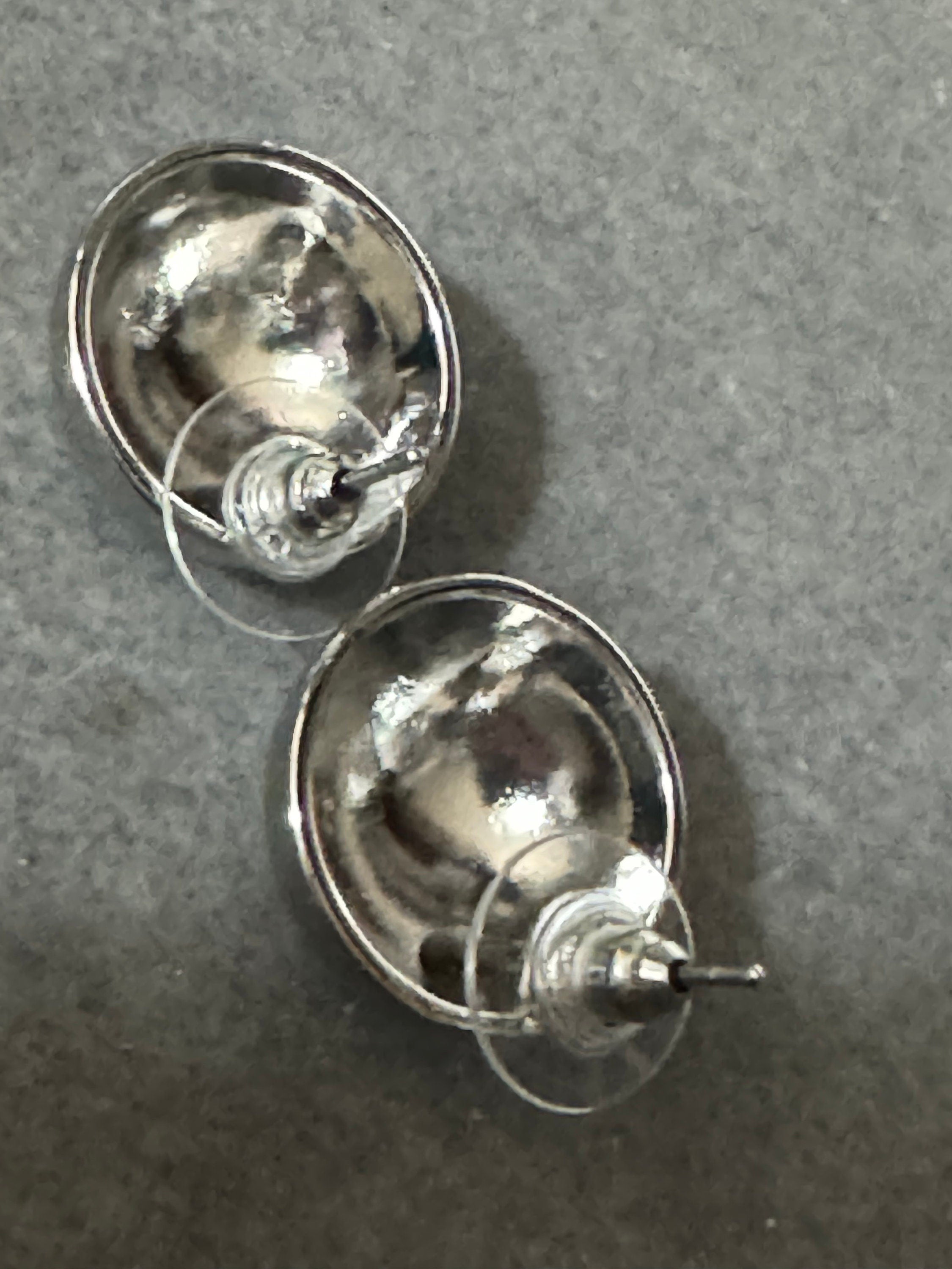 small 1.5cm silver domed button stud earrings pierced