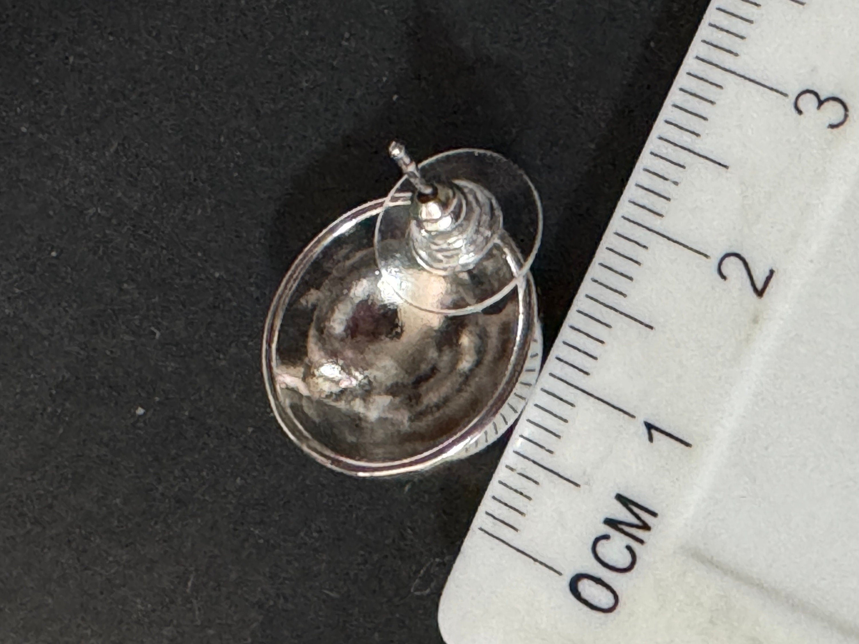 small 1.5cm silver domed button stud earrings pierced