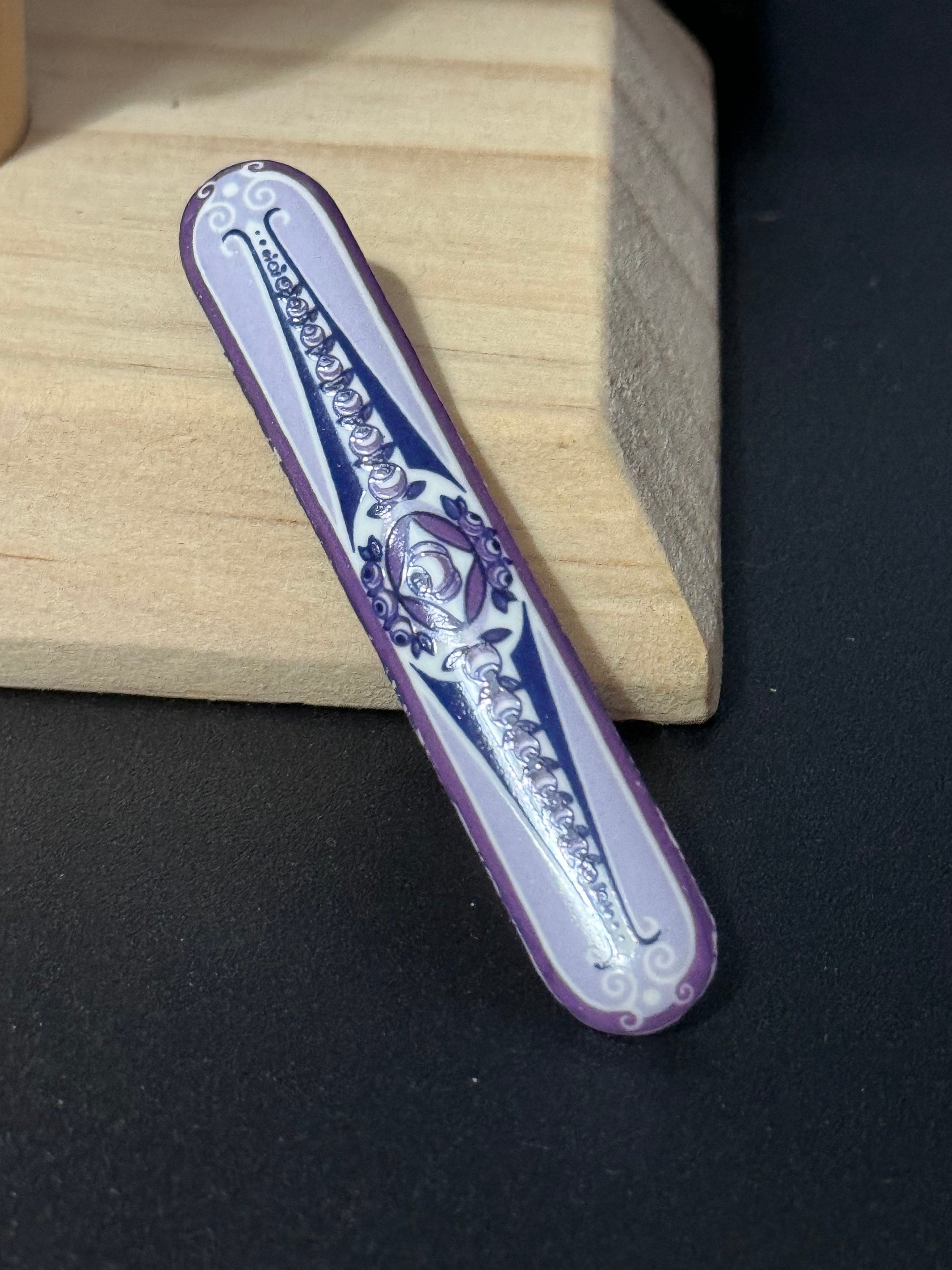 Vintage Michaela Frey Austrian Enamel Floral Bar Brooch