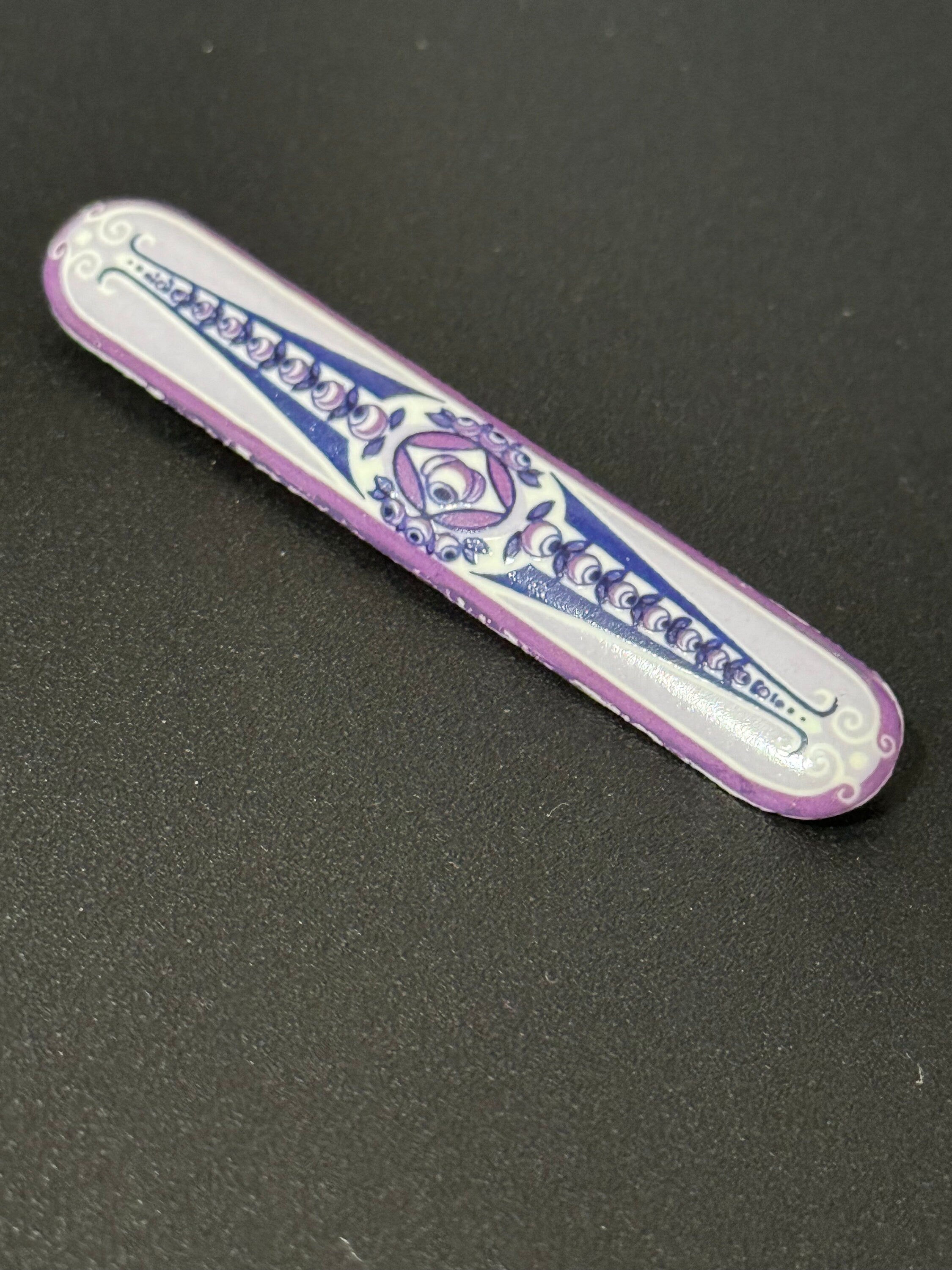 Vintage Michaela Frey Austrian Enamel Floral Bar Brooch