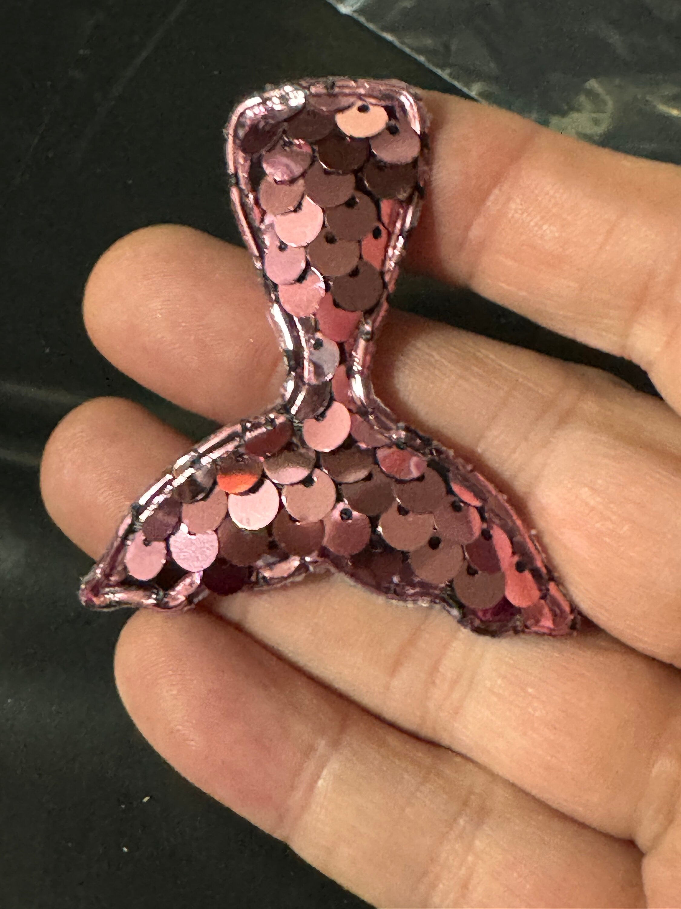 Pink Sequin Mermaid Tail Patch: Sew-On Nautical Appliqué (6cm x 5cm)