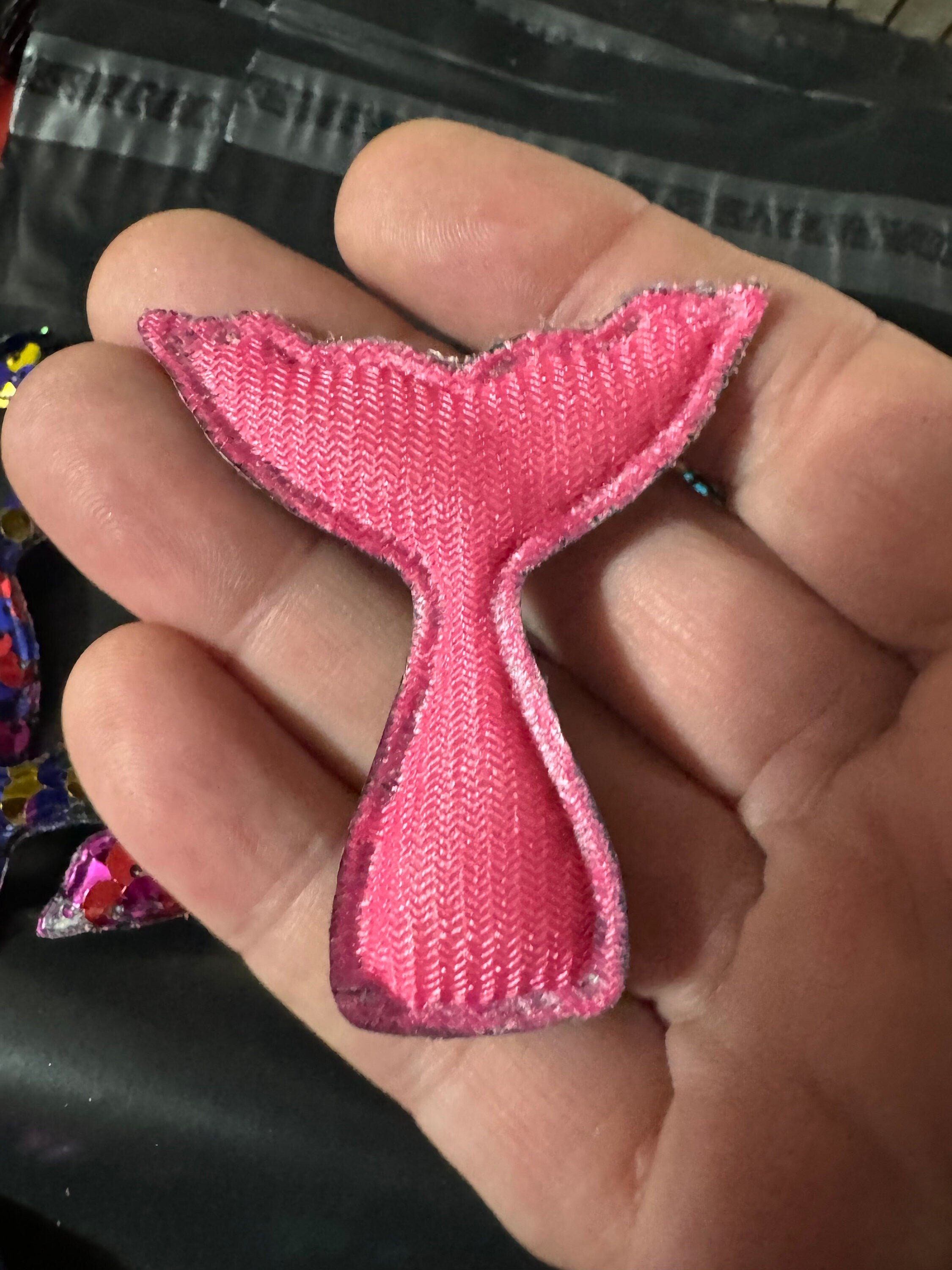 Rainbow Sequin Mermaid Tail Patch: Sew-On Craft Appliqué (6cm x 5cm)