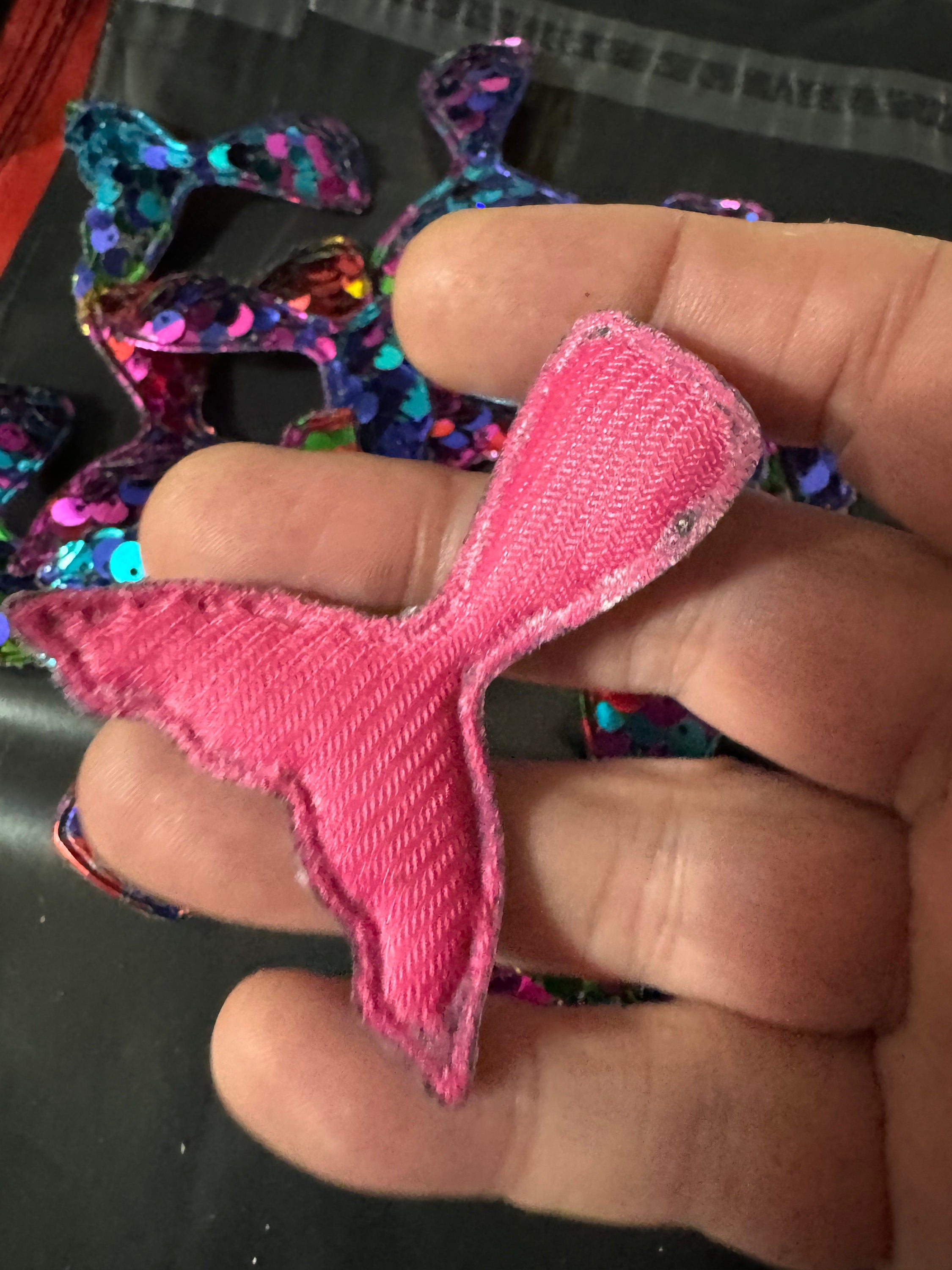 Rainbow Sequin Mermaid Tail Patch: Nautical Craft Appliqué (6cm x 5cm)