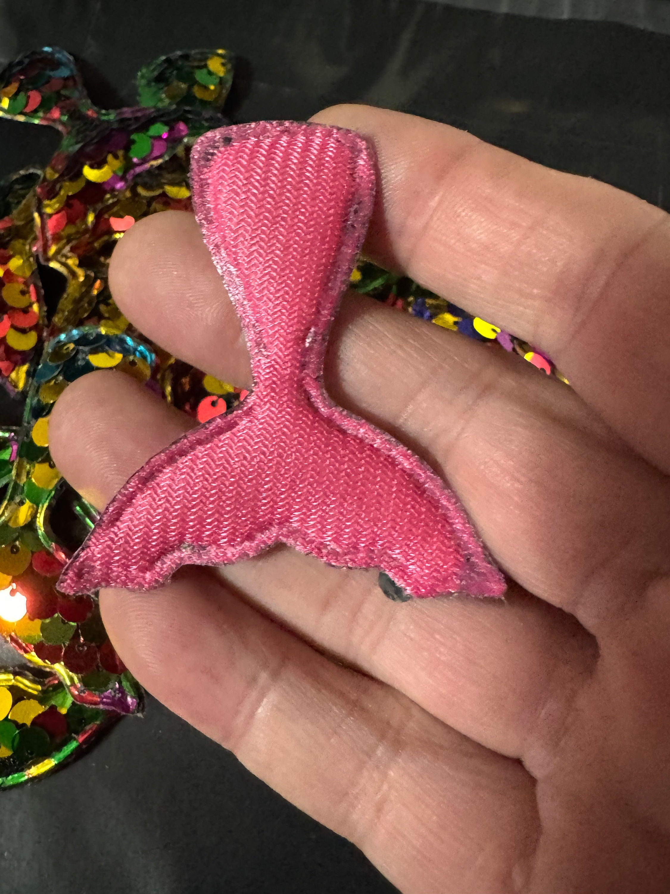 Rainbow Sequin Mermaid Tail Patch: Nautical Sewing Appliqué (6cm x 5cm)