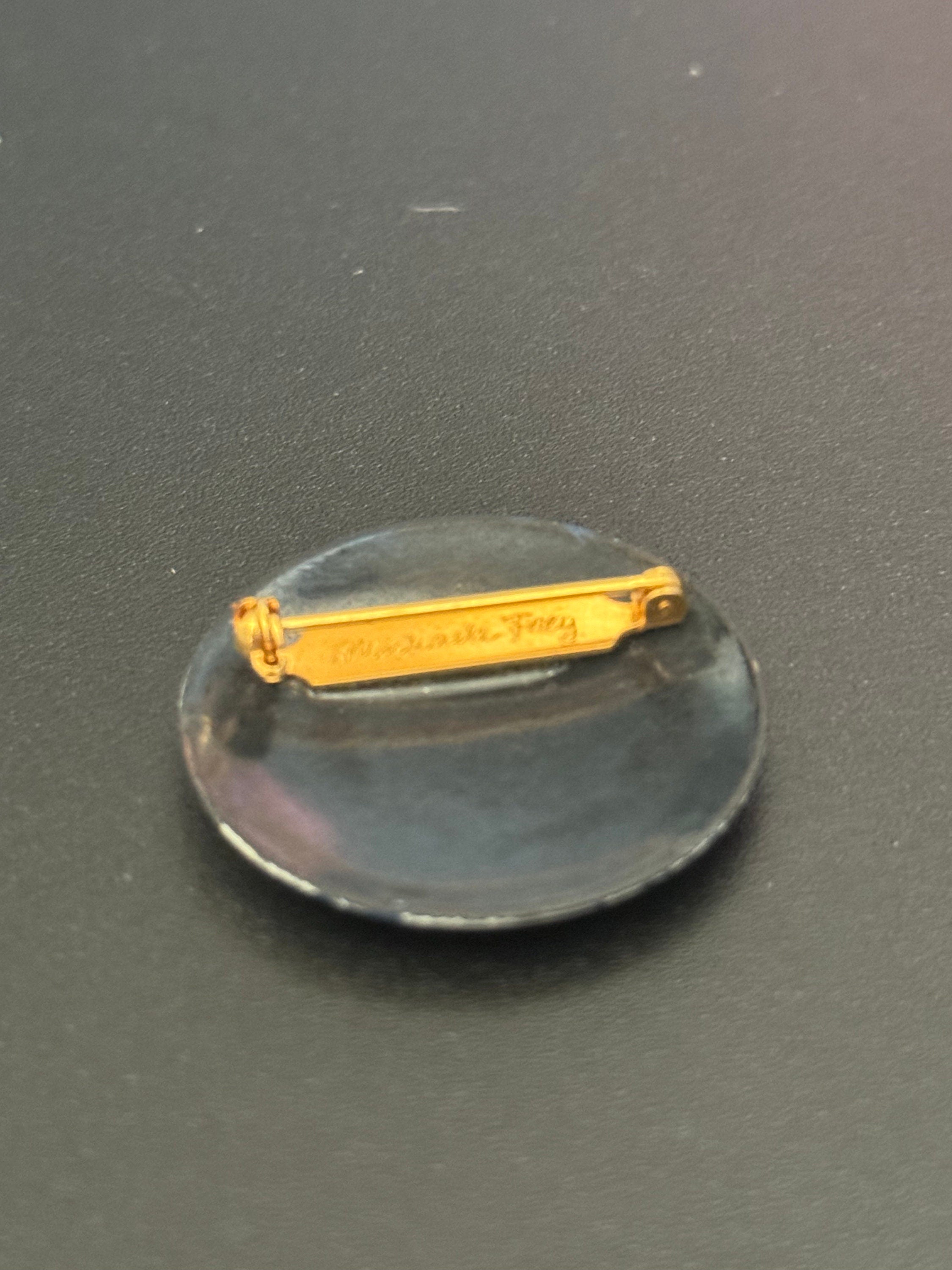 Vintage Michaela Frey Austrian Enamel Floral Brooch