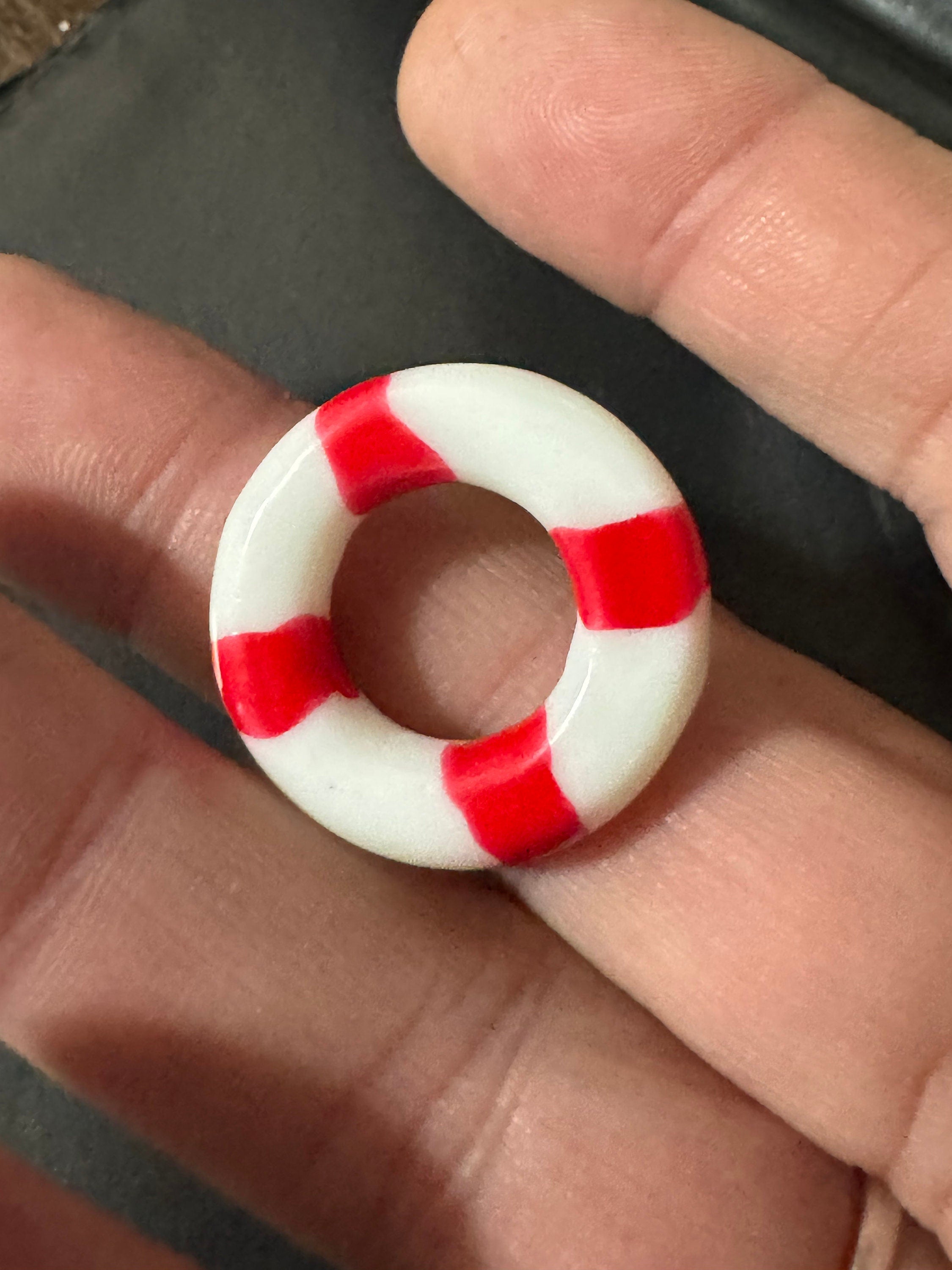 Miniature life bouy swim ring Plastic beach scene seaside swimming cake topper decoration