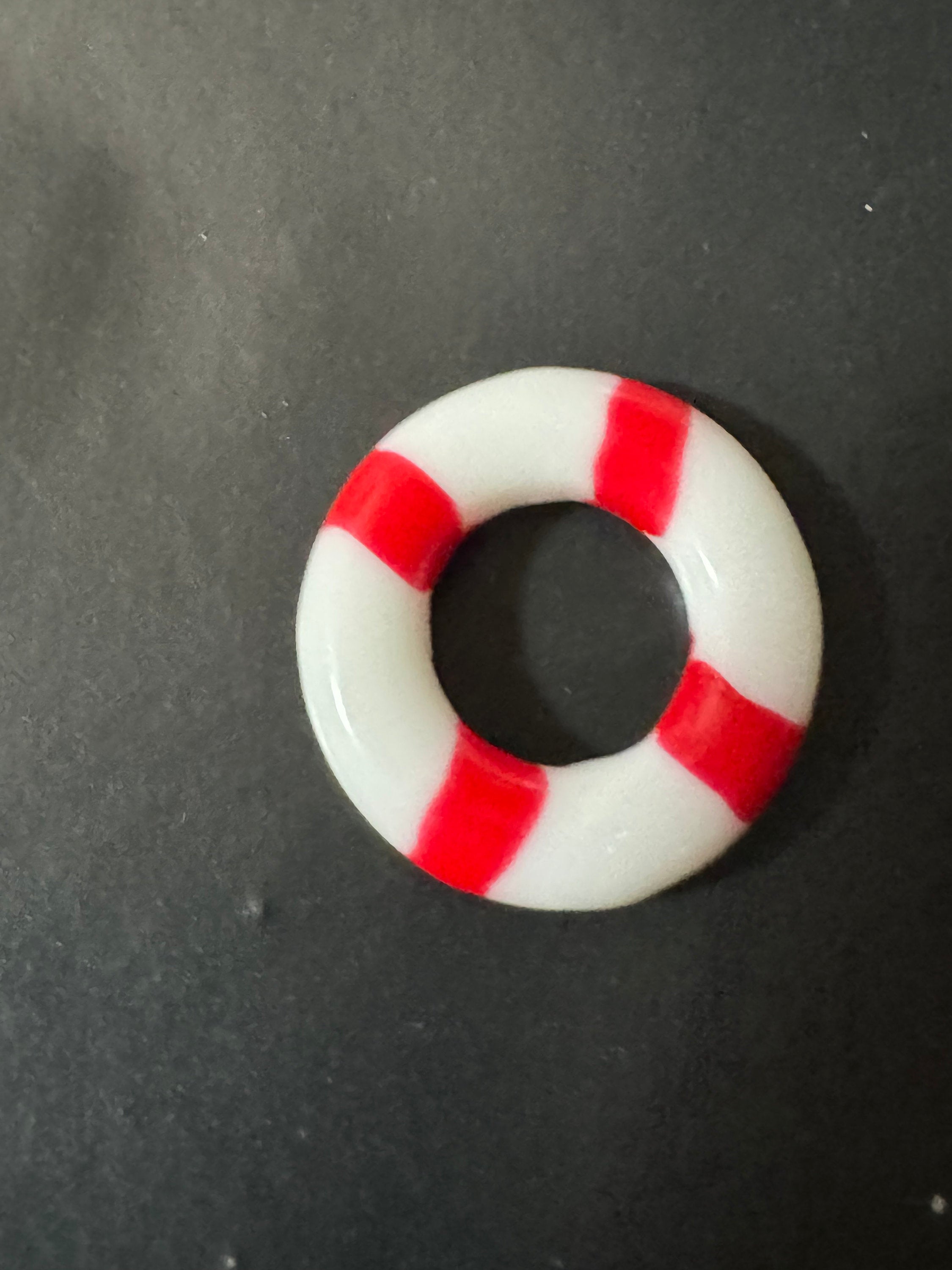 Miniature life bouy swim ring Plastic beach scene seaside swimming cake topper decoration