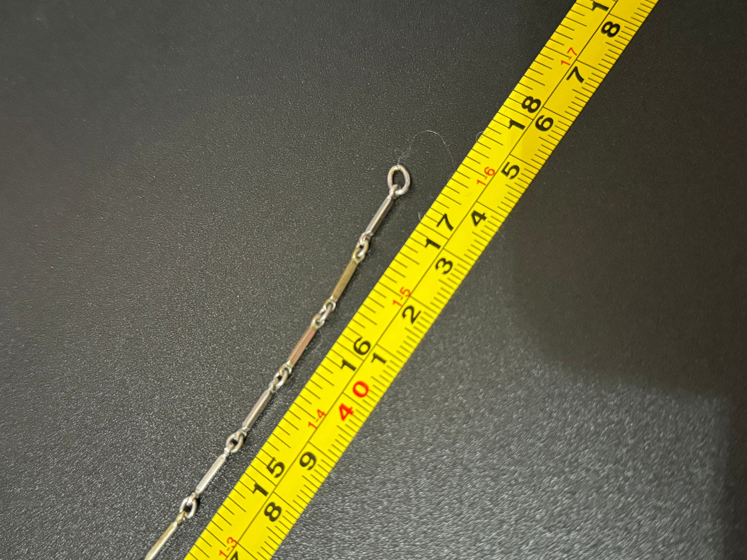 Art Deco blue glass Czech necklace, chrome silver tone