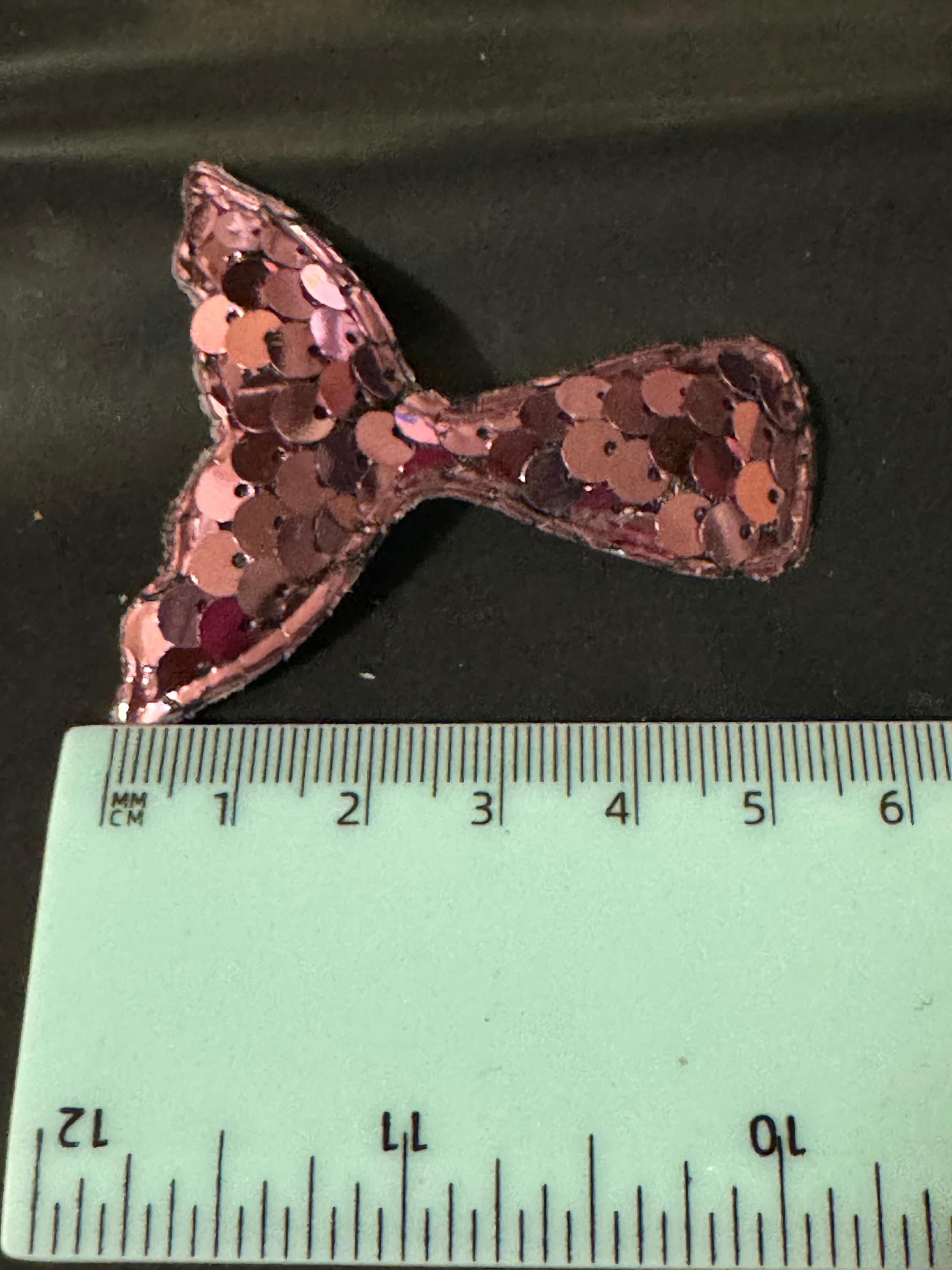 Pink Sequin Mermaid Tail Patch: Sew-On Nautical Appliqué (6cm x 5cm)