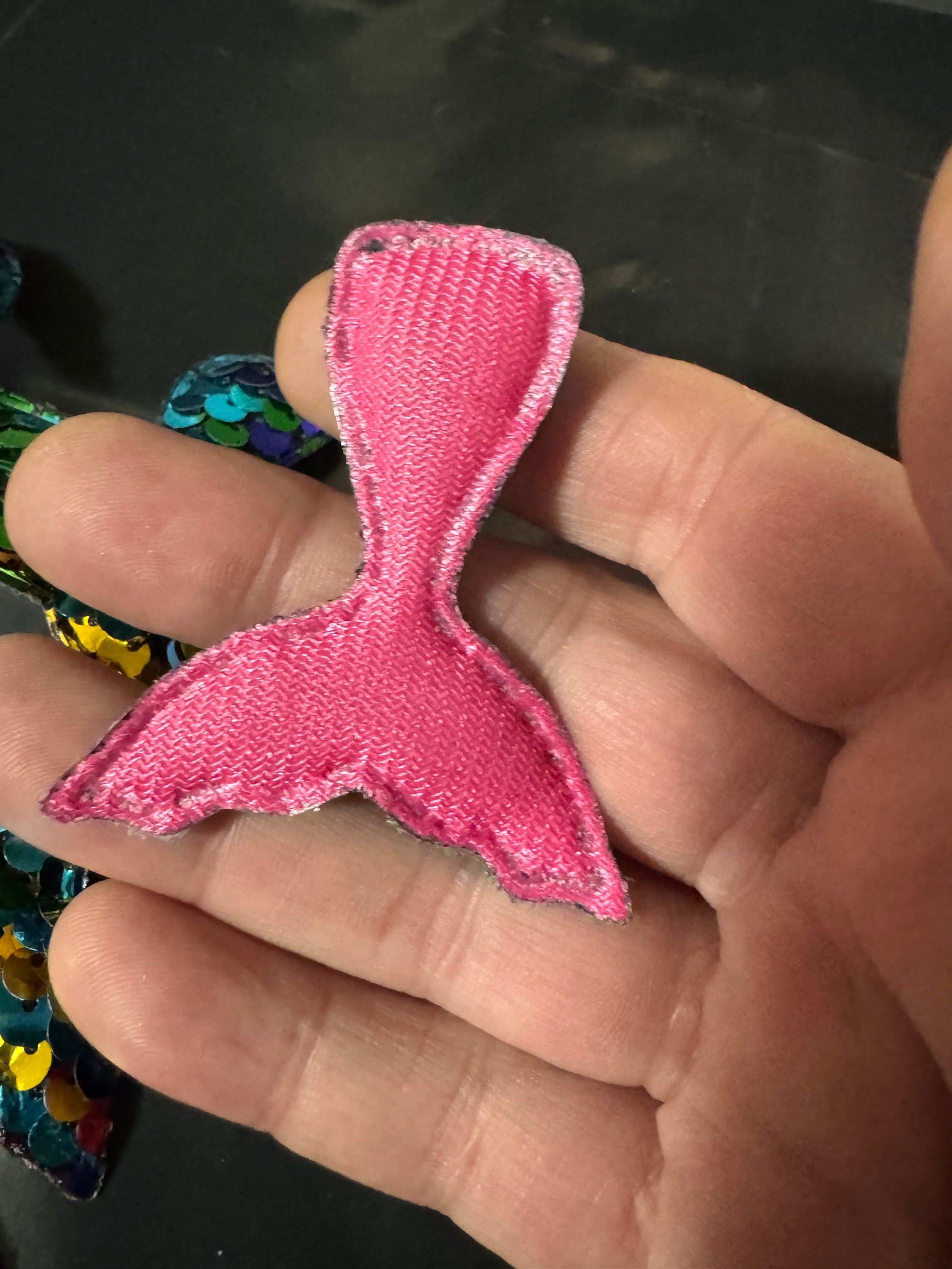 Rainbow Sequin Mermaid Tail Patch: Nautical Appliqué (6cm x 5cm)