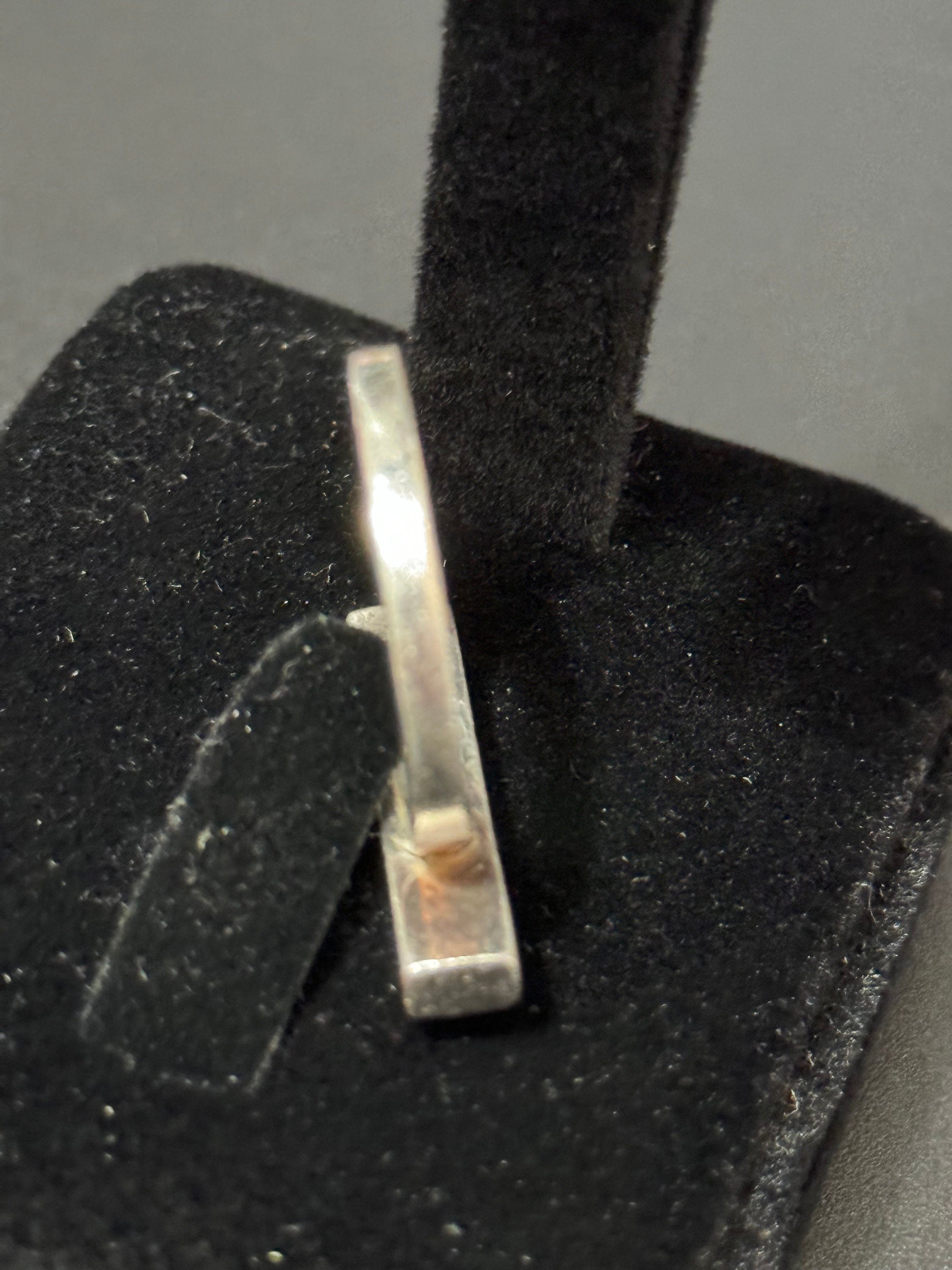 Signed SIDNEY CARRON Paris modernist diamanté ring French designer silver tone size N