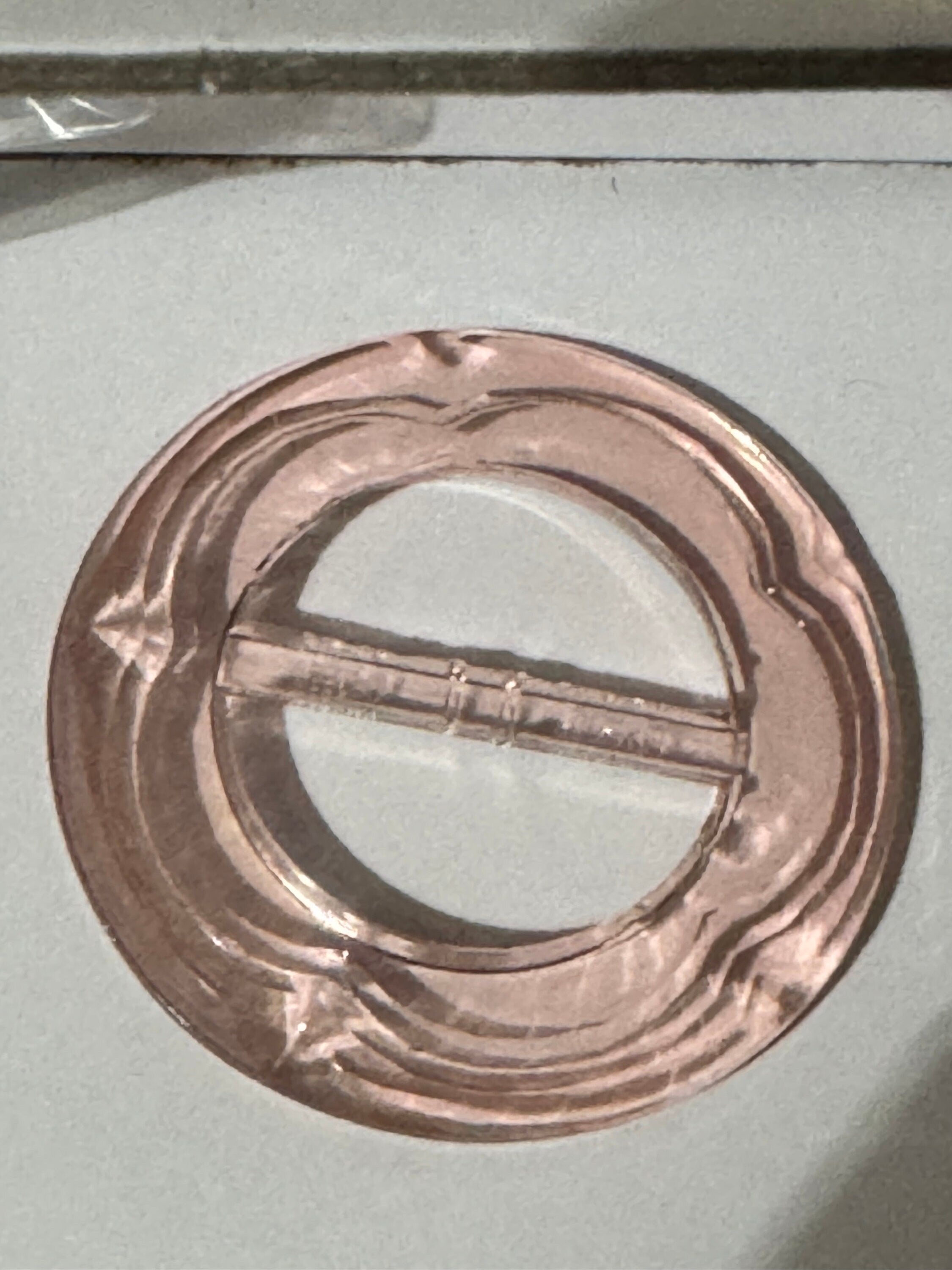 Czech Glass vintage Antique large Soft pink glass belt buckle Haberdashery Sewing dressmaking