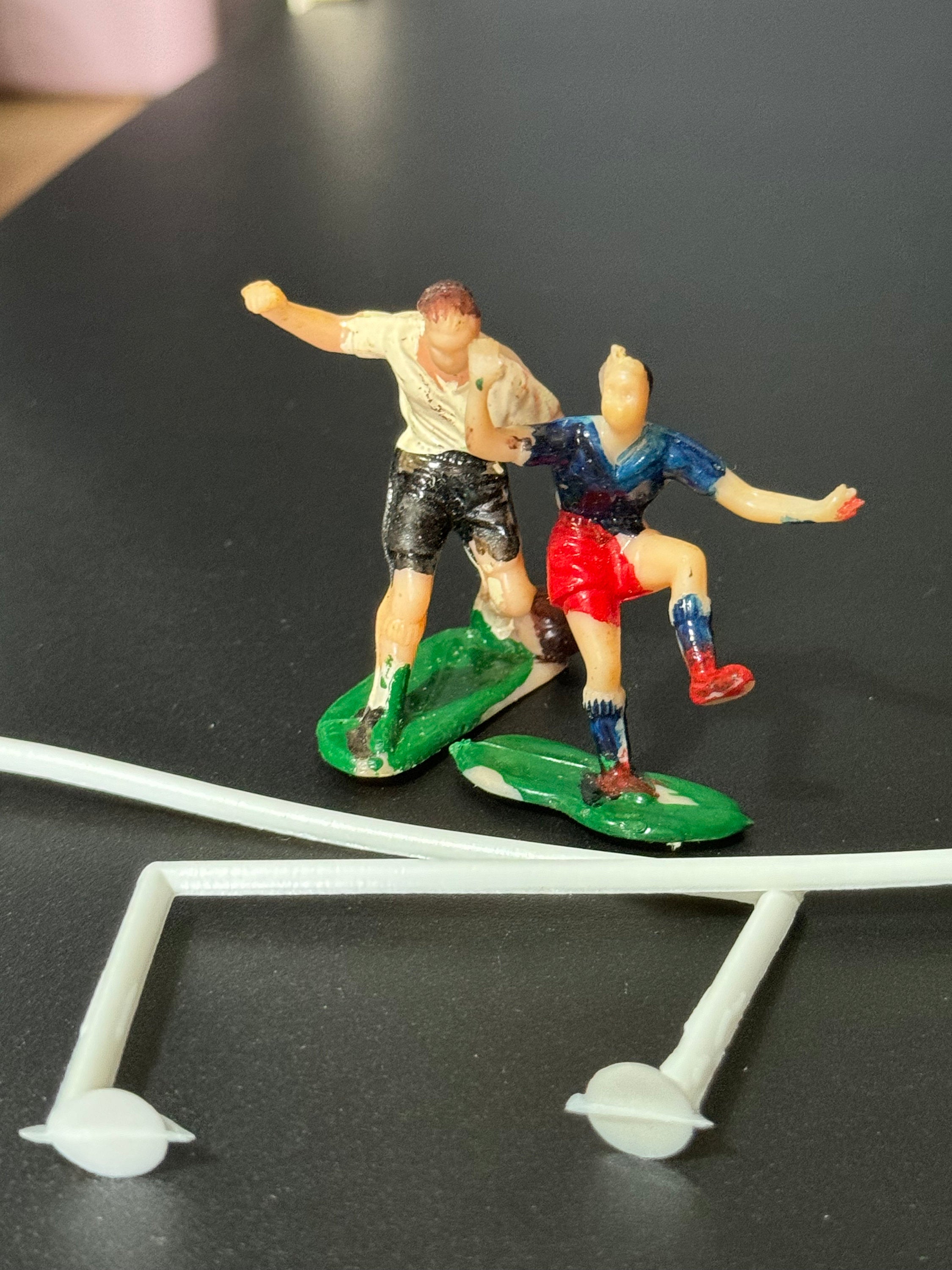 Vintage retro boys dads men’s football team cake toppers players and goals football cake birthday